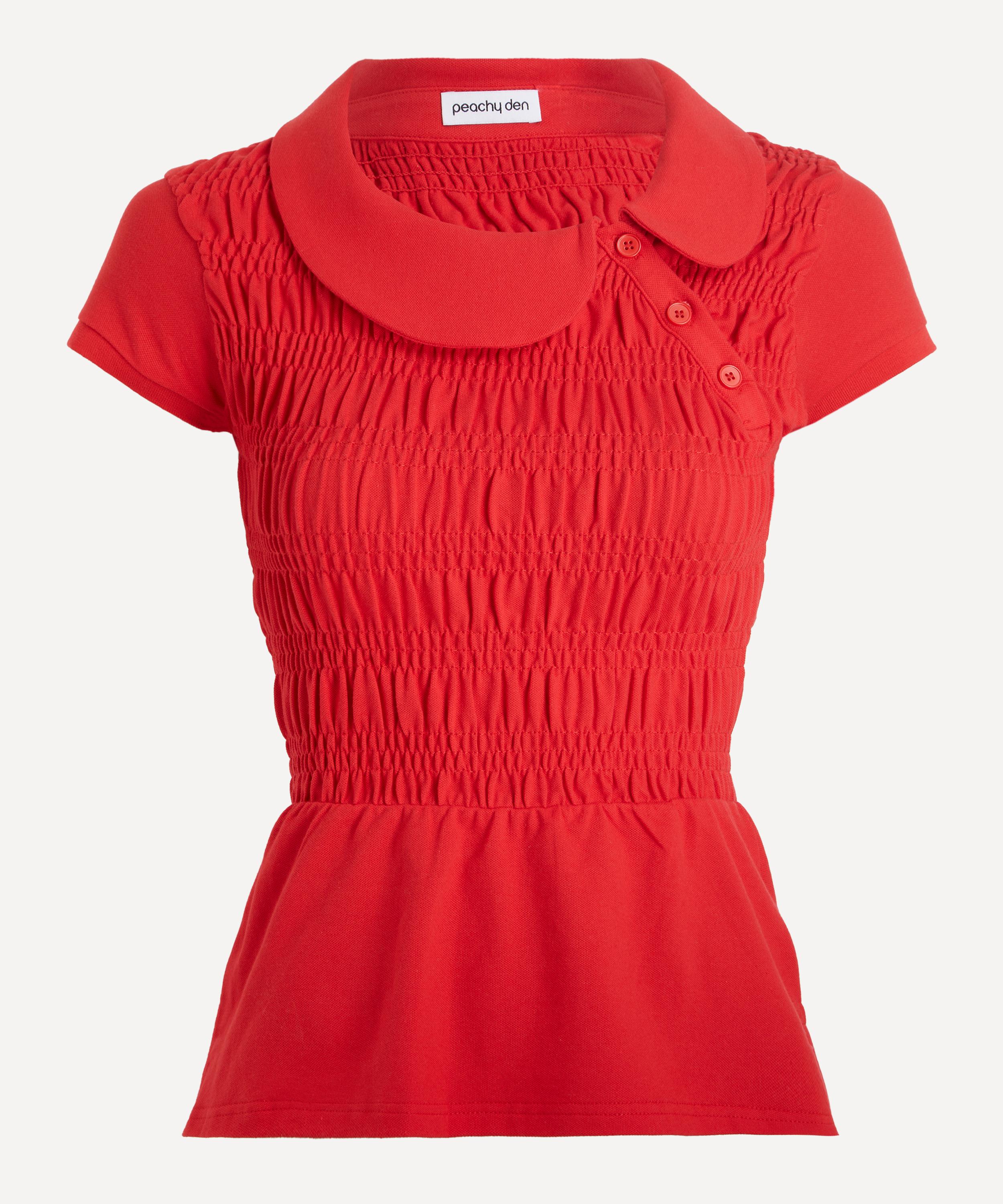 Peachy Den Women's Ferdinand Polo Shirt In Tomato