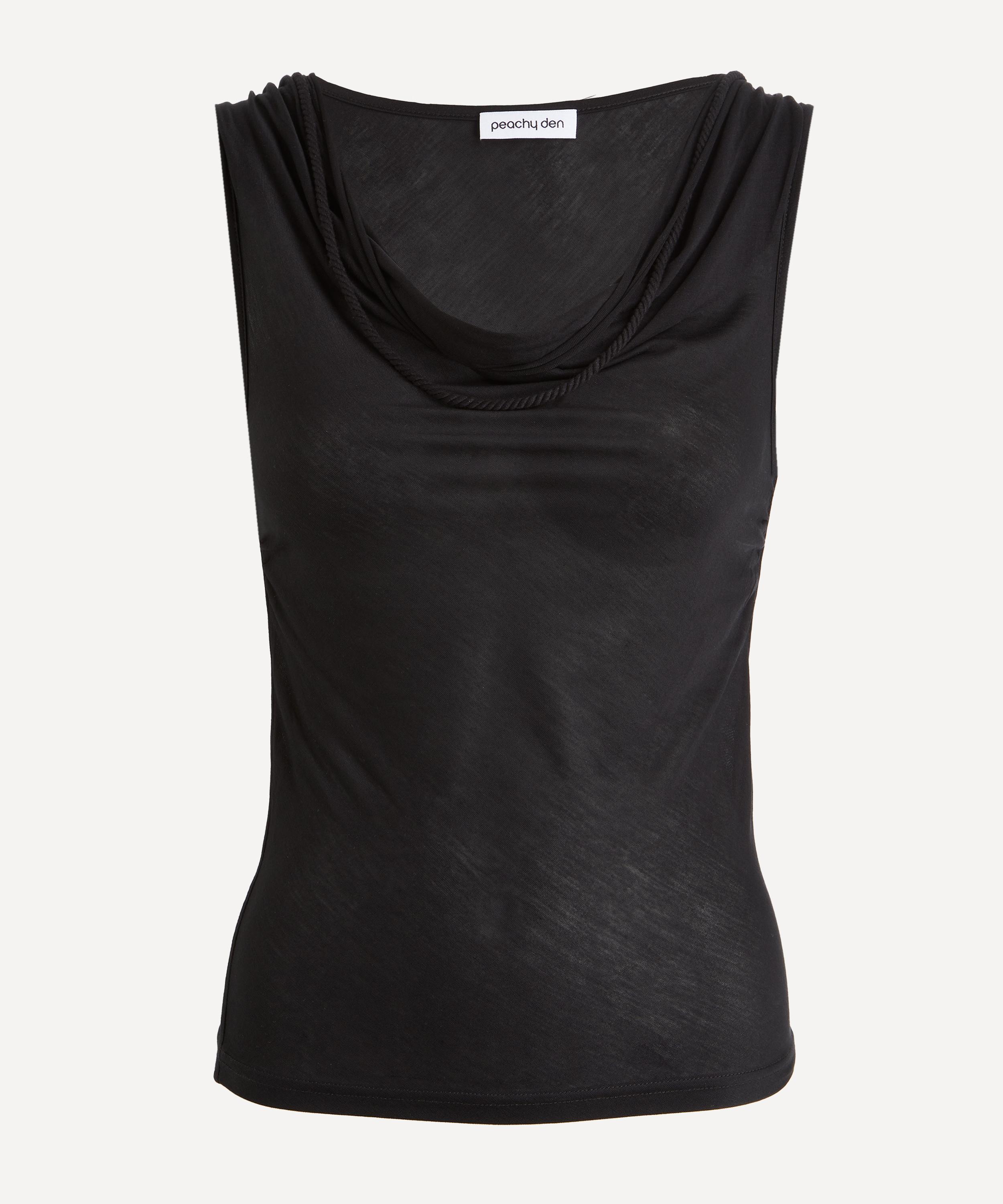 Peachy Den Women's Blanche Cowl-neck Top In Onyx