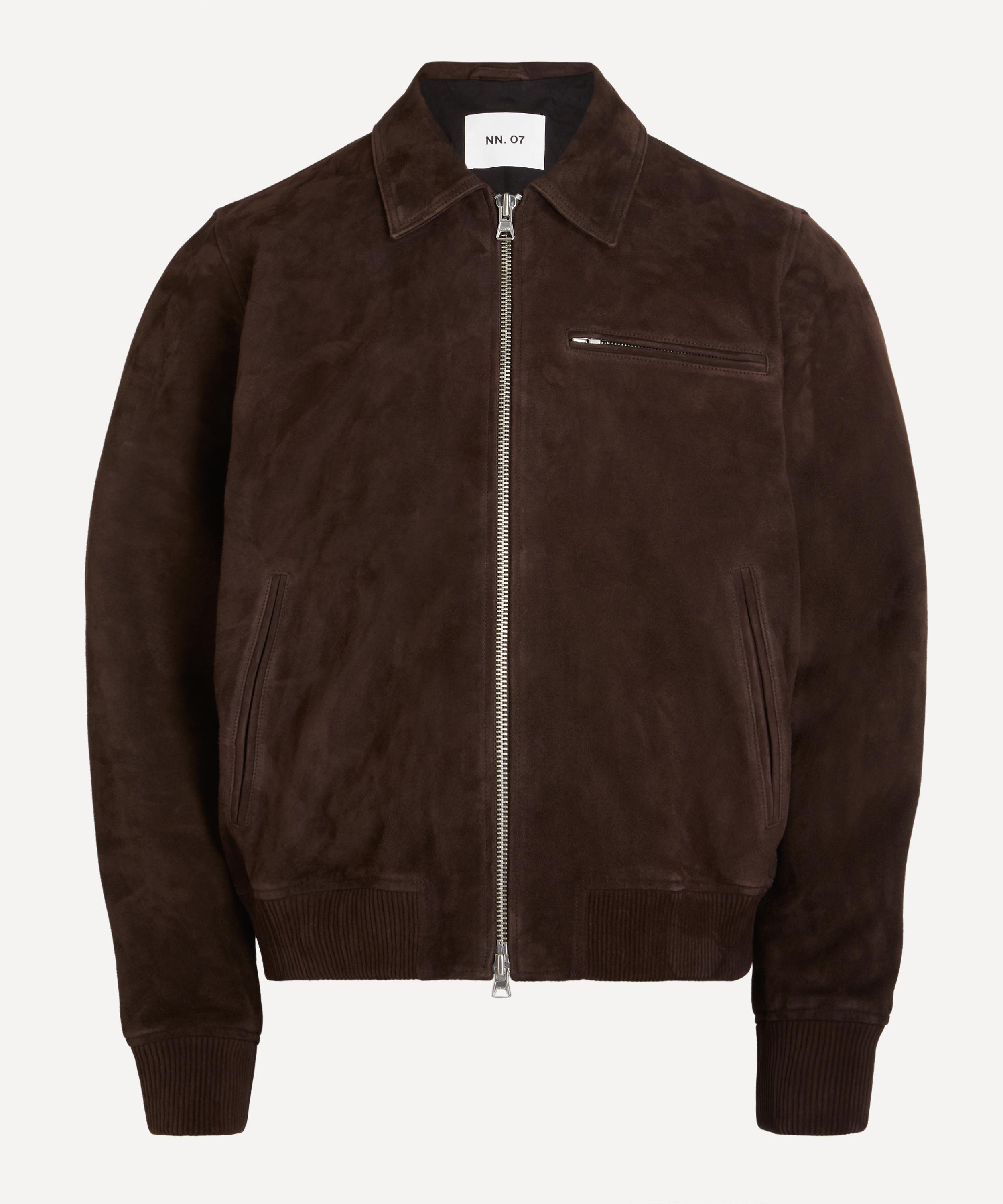 Nn07 Mens Owen Zip Suede Jacket In Dusky Port