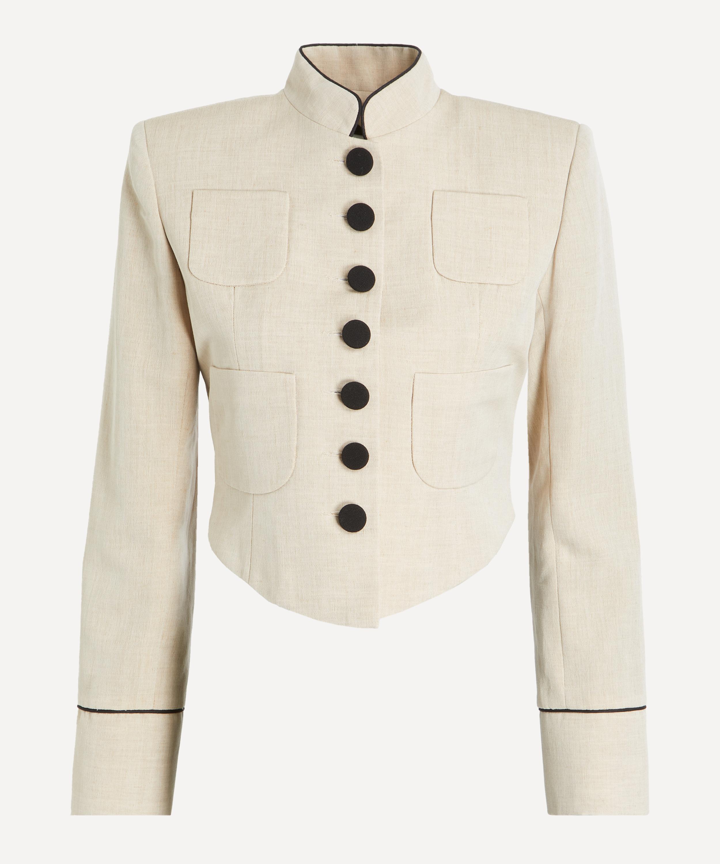 The Irish Twin Women's Jacki Cropped Wool-linen Jacket In Black