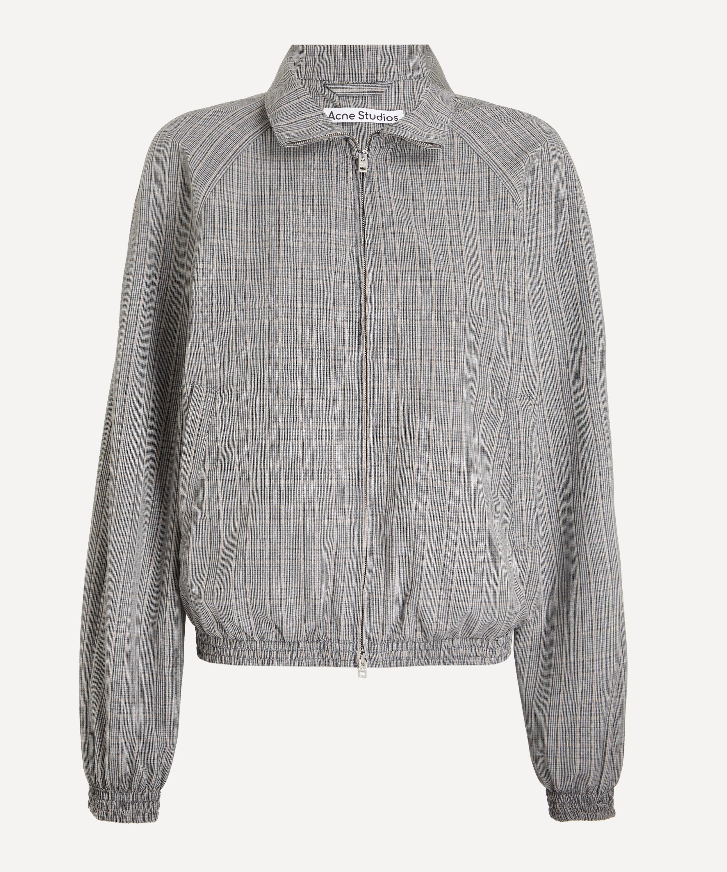 Acne Studios Women's Grey Technical Check Jacket In Gray