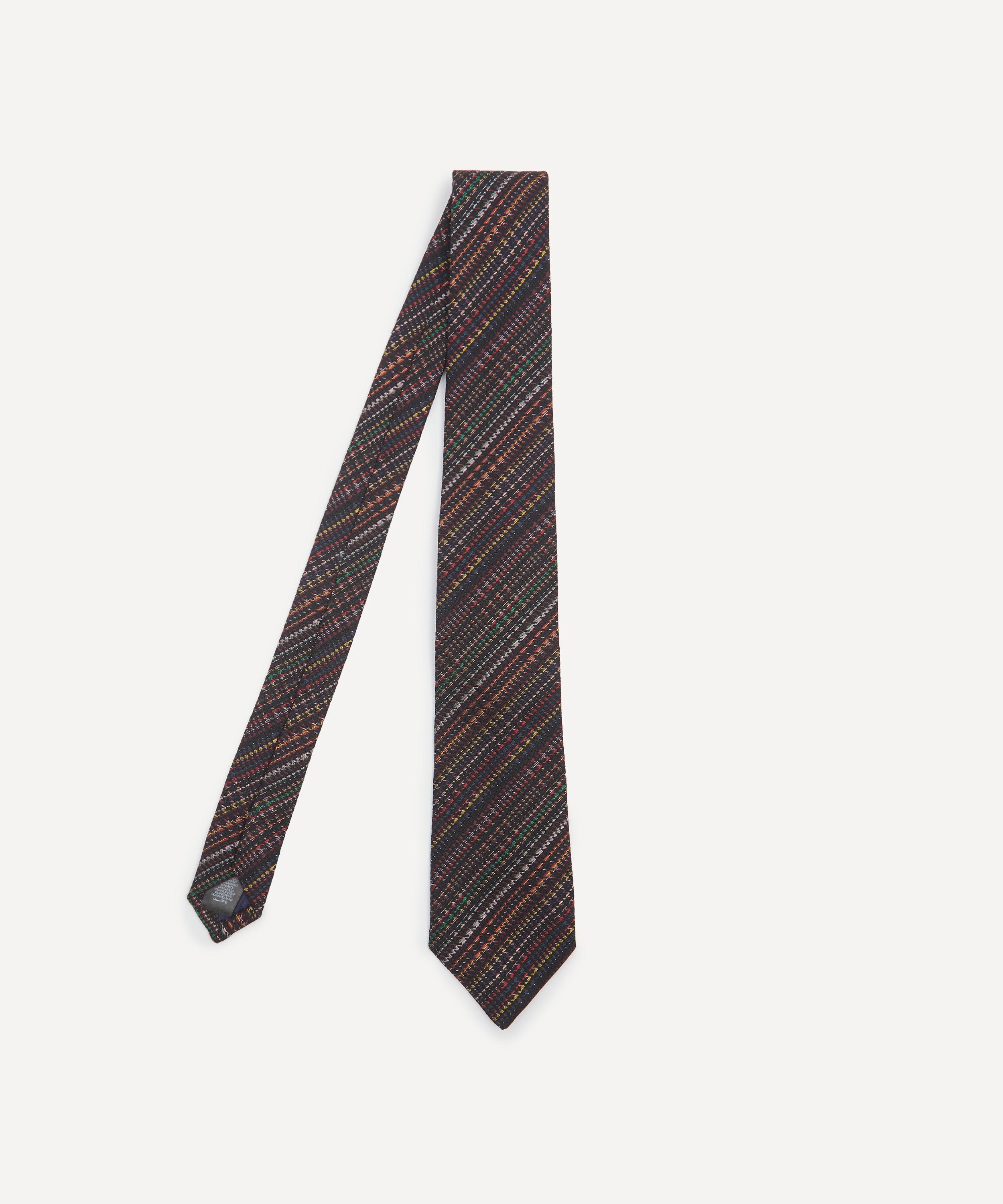 Paul Smith Mens Signature Stripe Houndstooth Silk-blend Tie In Multicolour