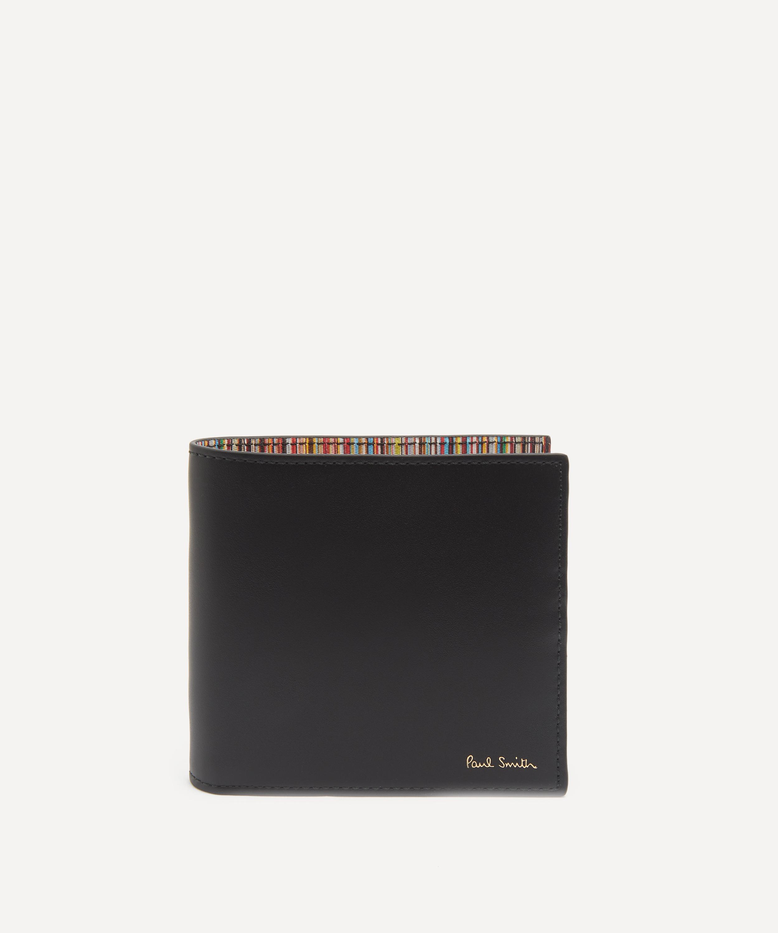 Paul Smith Mens Black Leather Signature Stripe Interior Billfold Wallet
