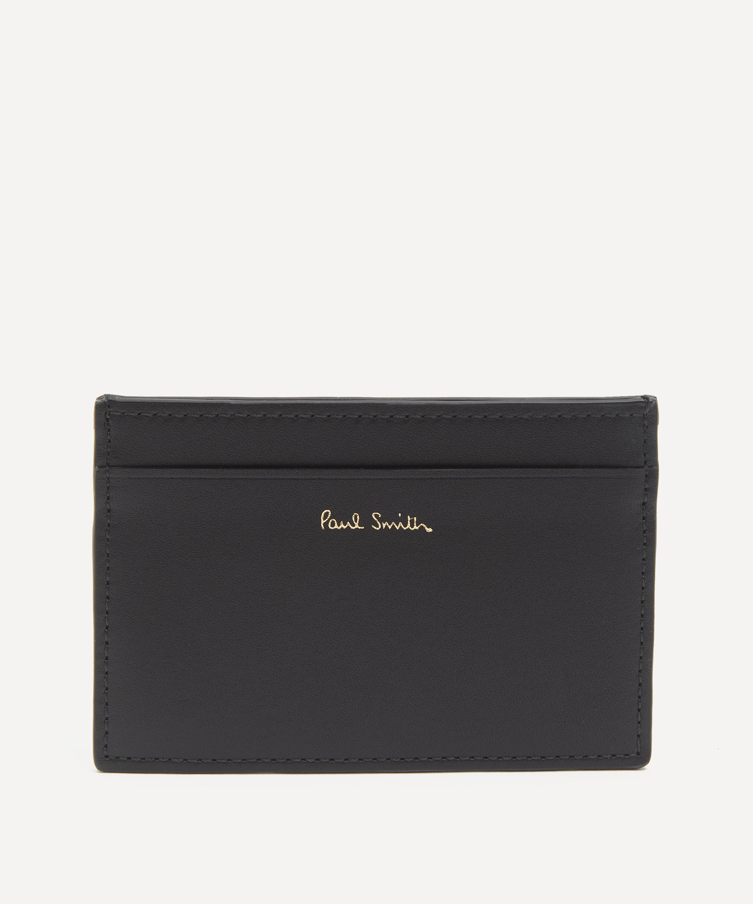 Paul Smith Mens Black Leather Signature Stripe Card Holder