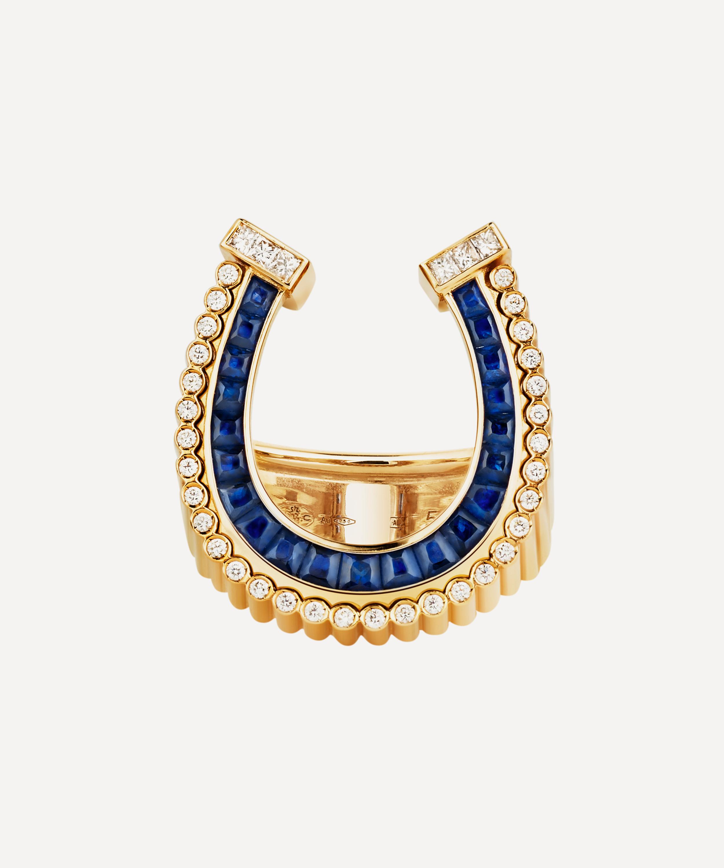 Marie Lichtenberg 18ct Gold Sapphire Horseshoe Ring