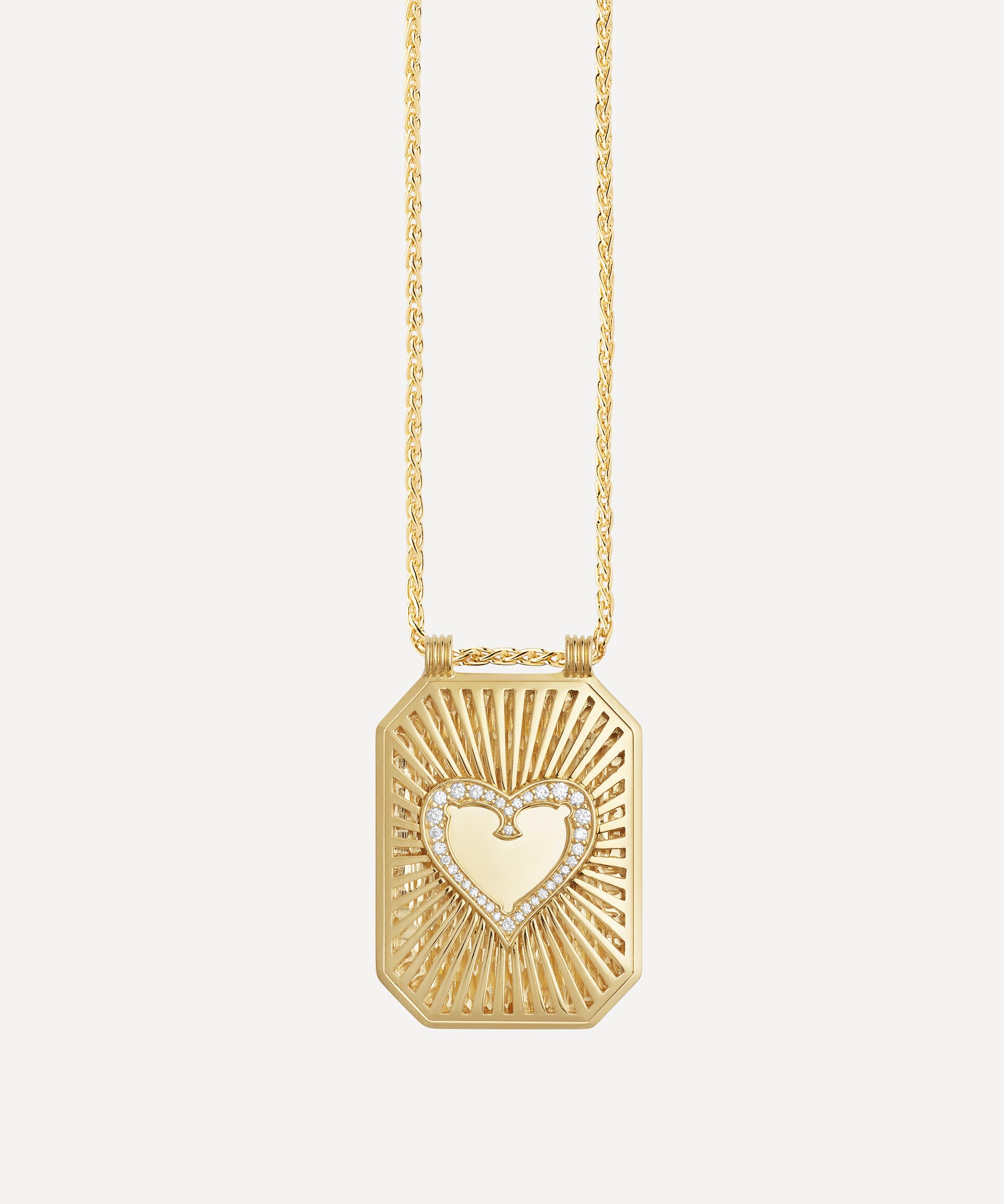 Marie Lichtenberg 18ct Gold Heart Scapular Pendant Necklace