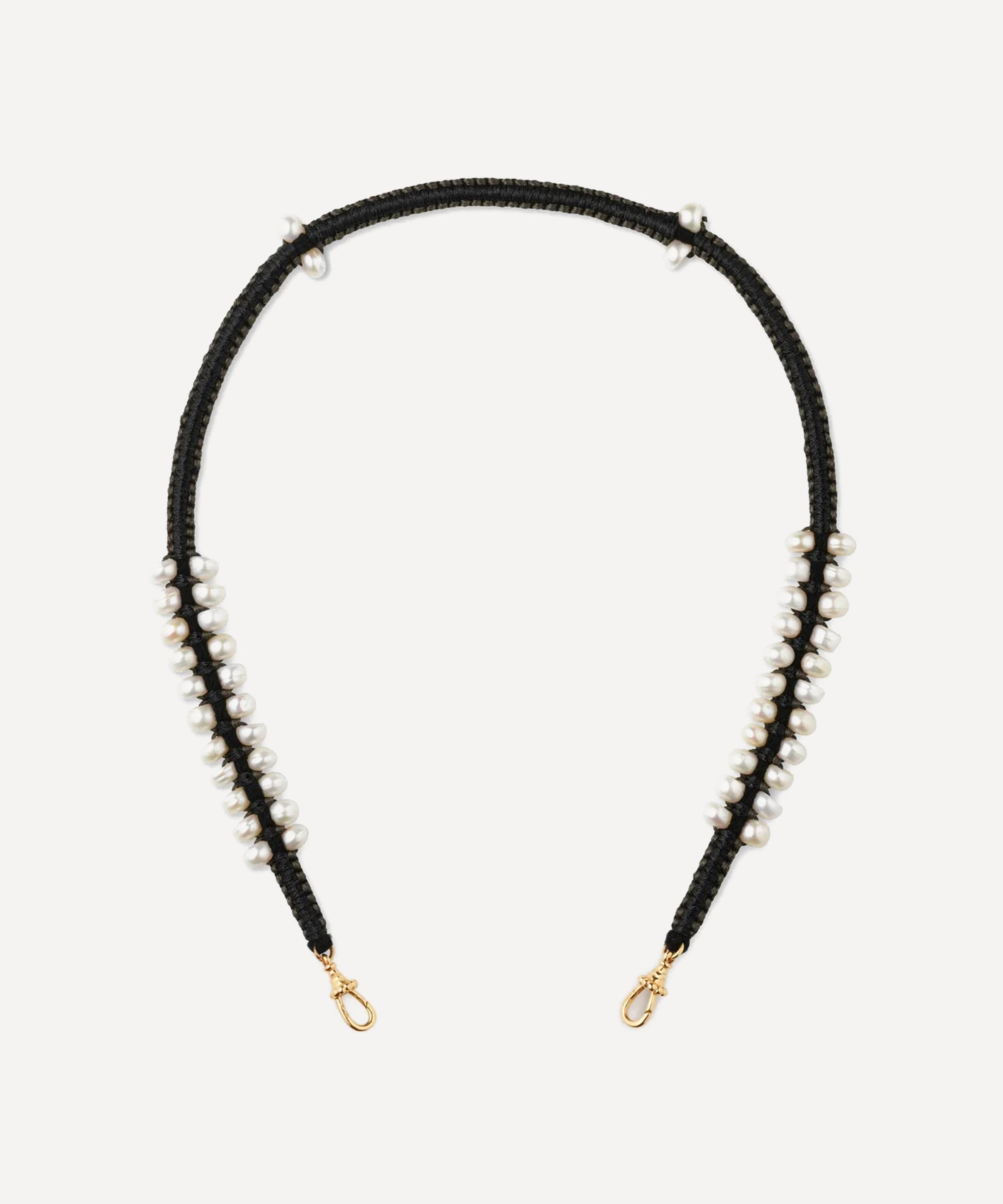 Marie Lichtenberg 14ct Gold Black And Grey Mauli Link Necklace In Multi