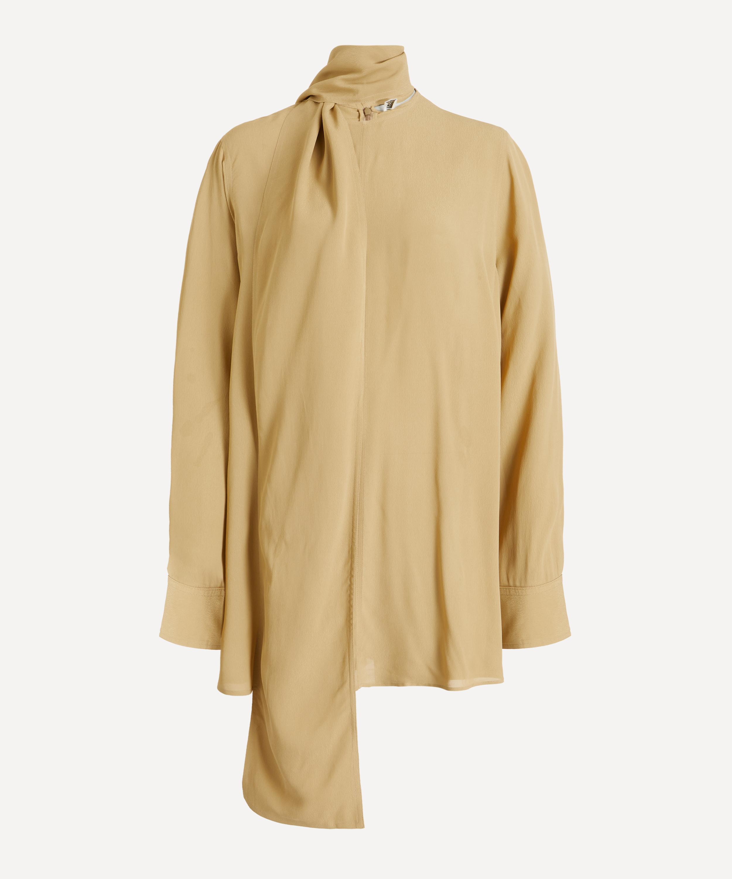 Totême Toteme Women's Desert Draped Scarf Blouse In Beige