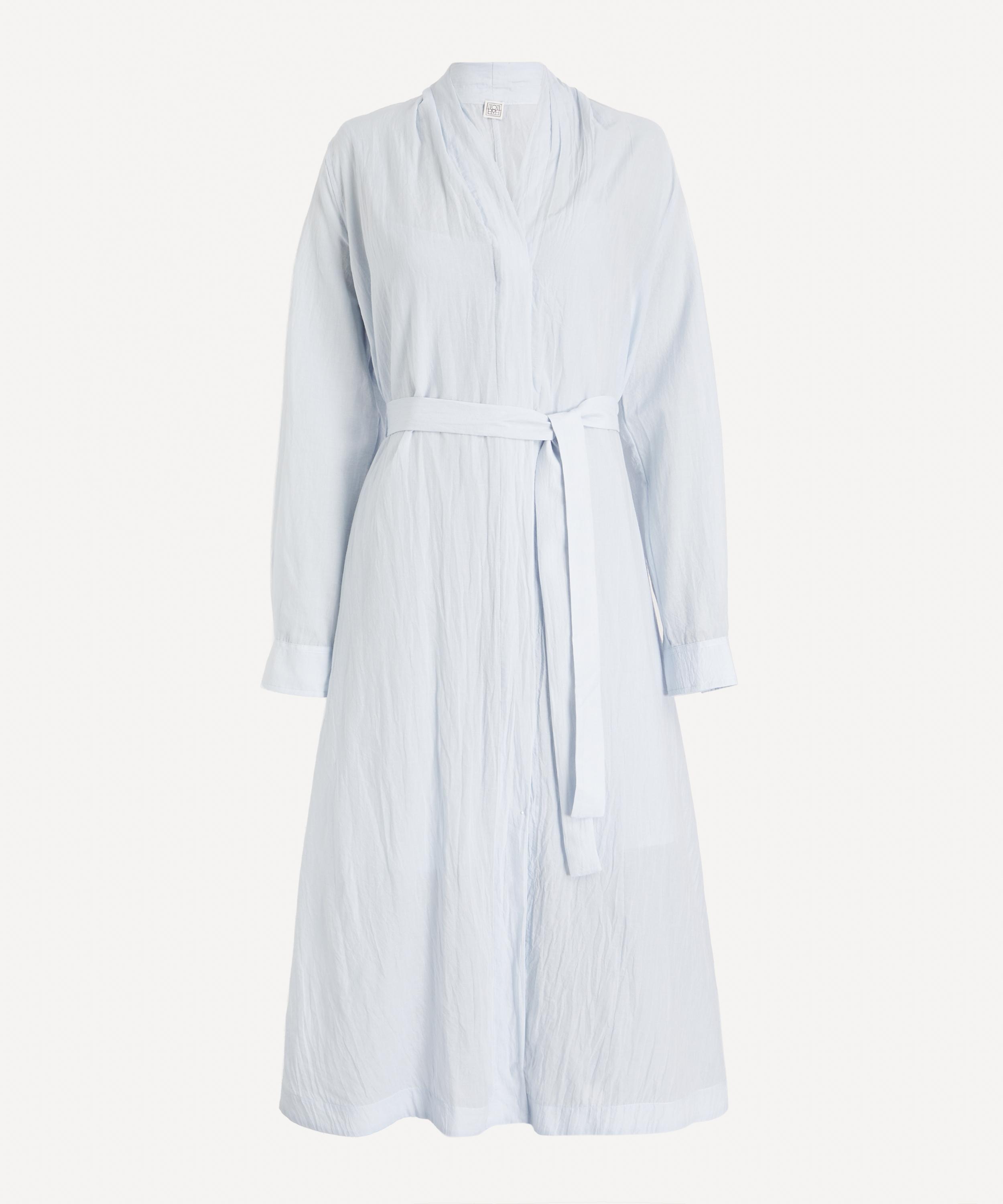 Totême Toteme Women's Belted Cotton Voile Dress In Blue
