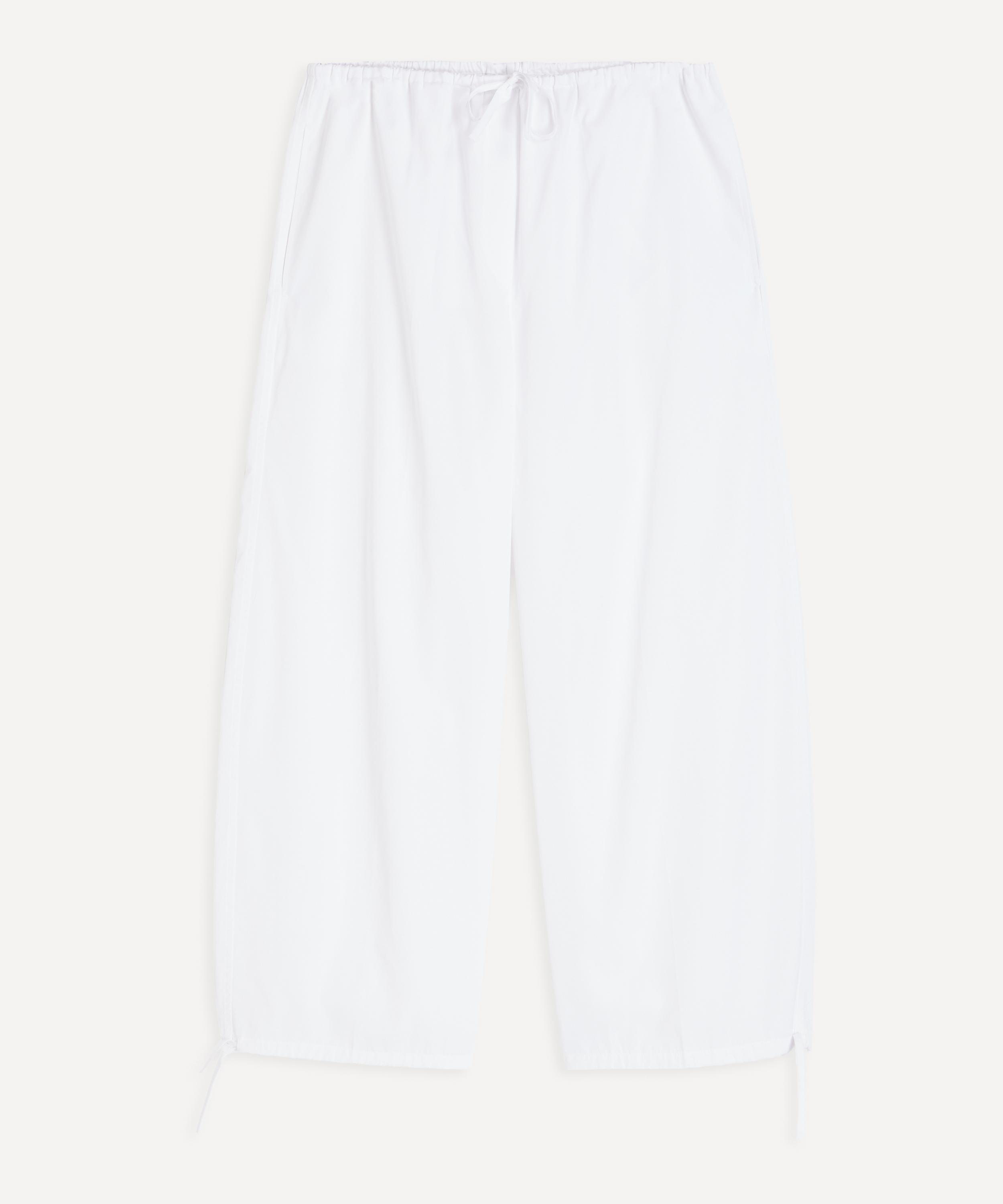 Totême Toteme Women's White Drawstring Cotton Trousers