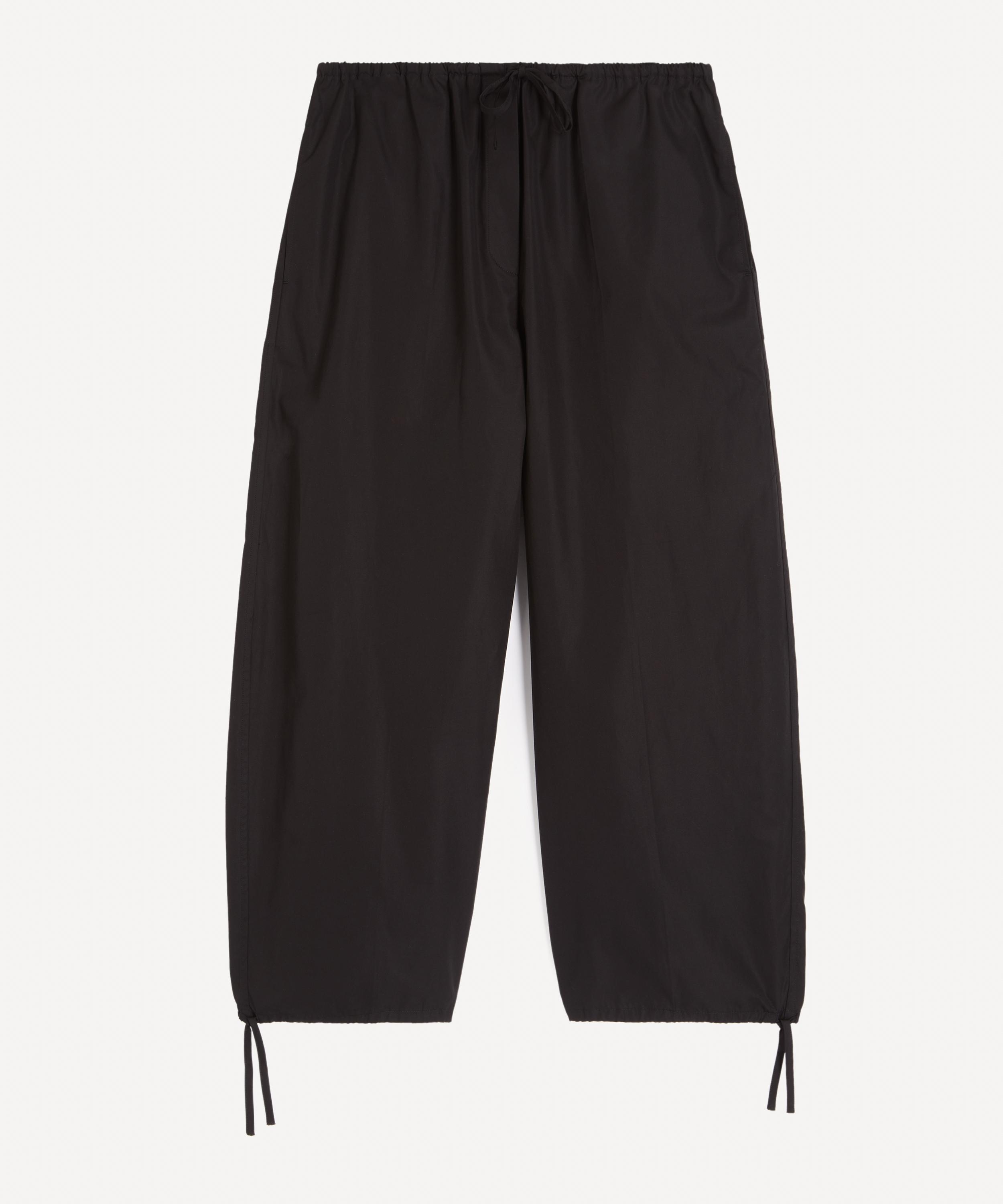 Totême Toteme Women's Black Drawstring Cotton Trousers