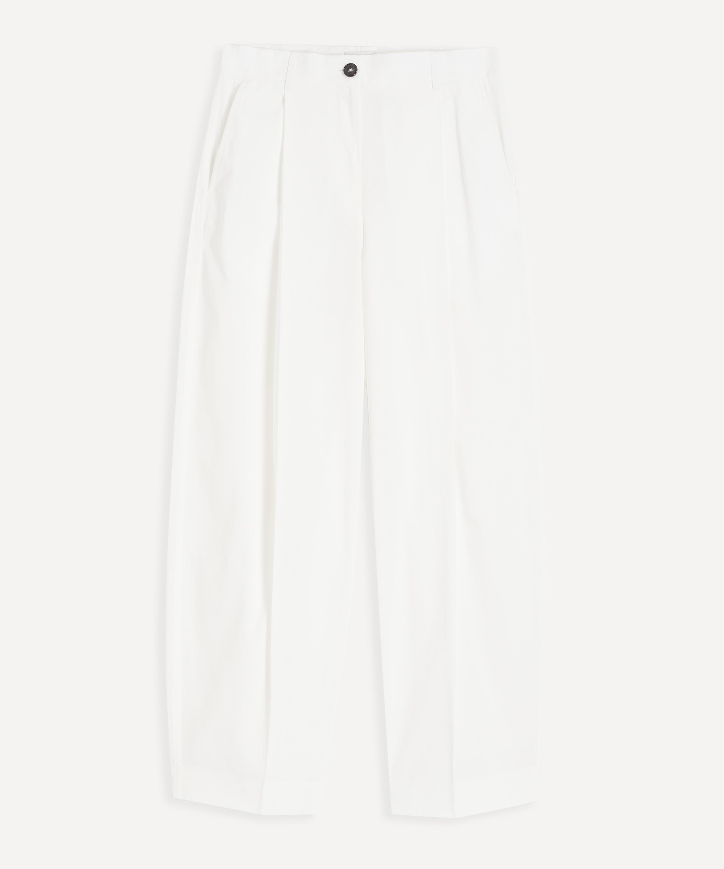 Totême Toteme Women's White Single-pleat Trousers