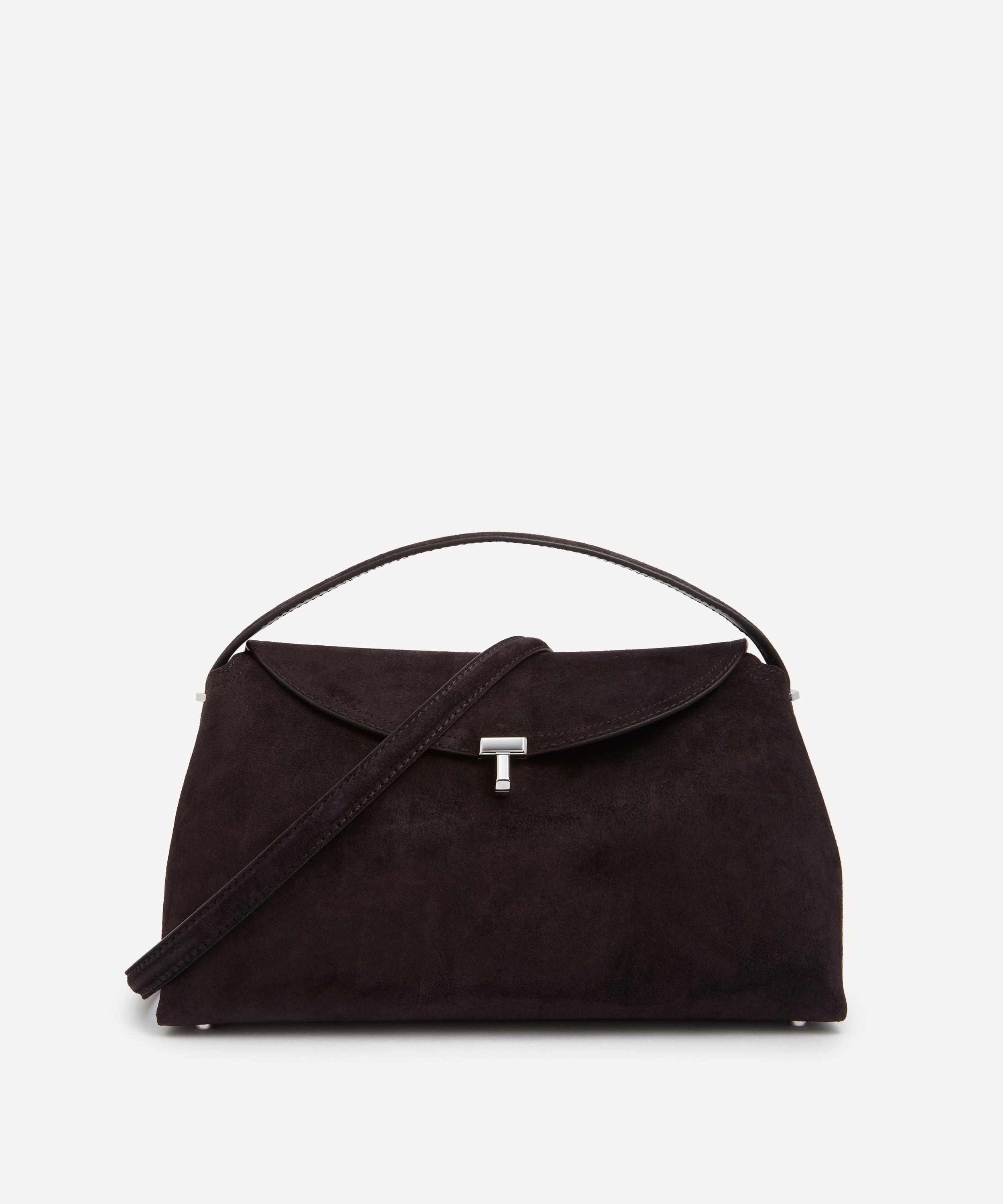 Totême Toteme Women's T-lock Suede Top Handle Bag In Espresso