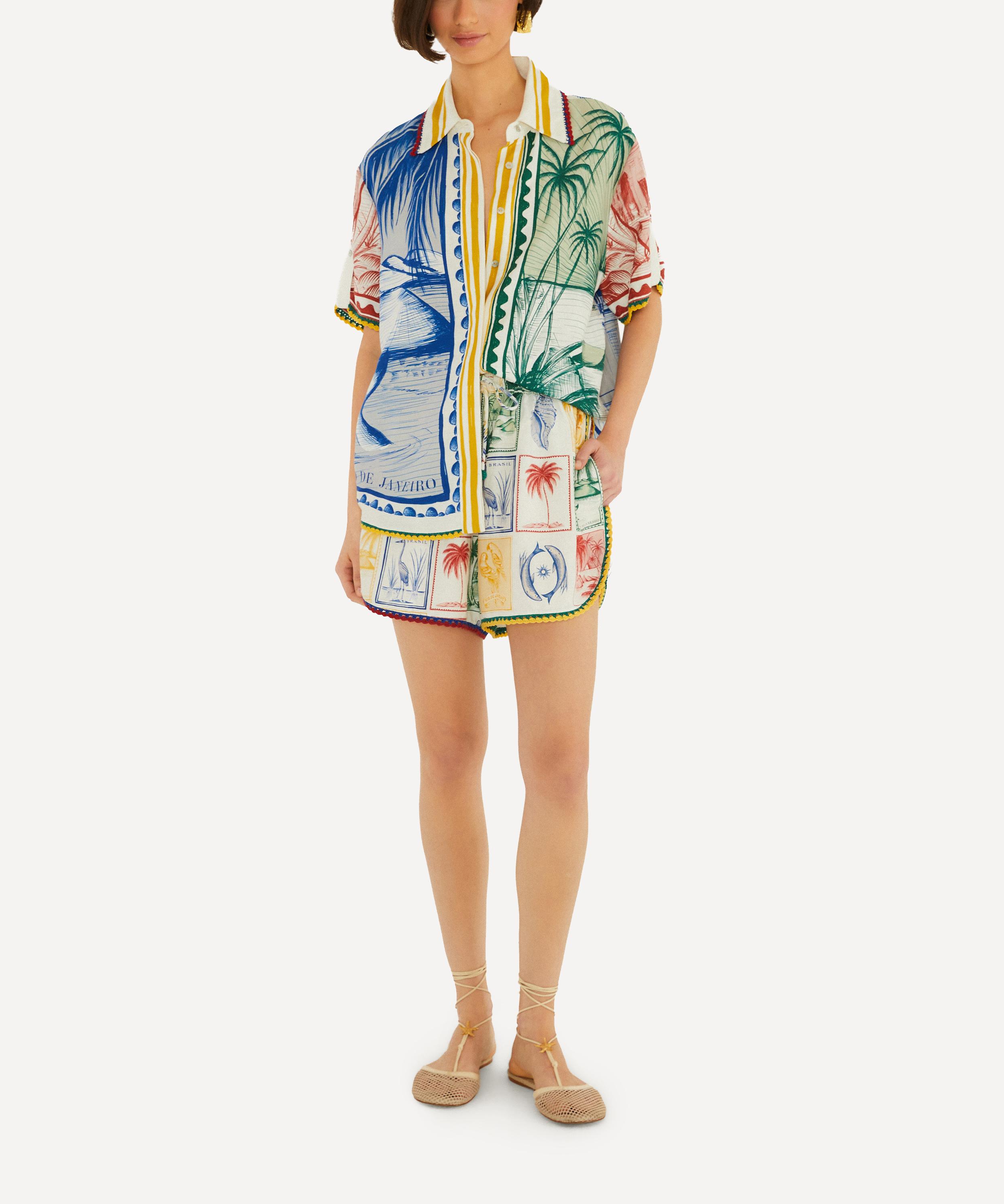 Farm Rio Women's Off-white Brasil Vintage Crochet Shorts In Multi