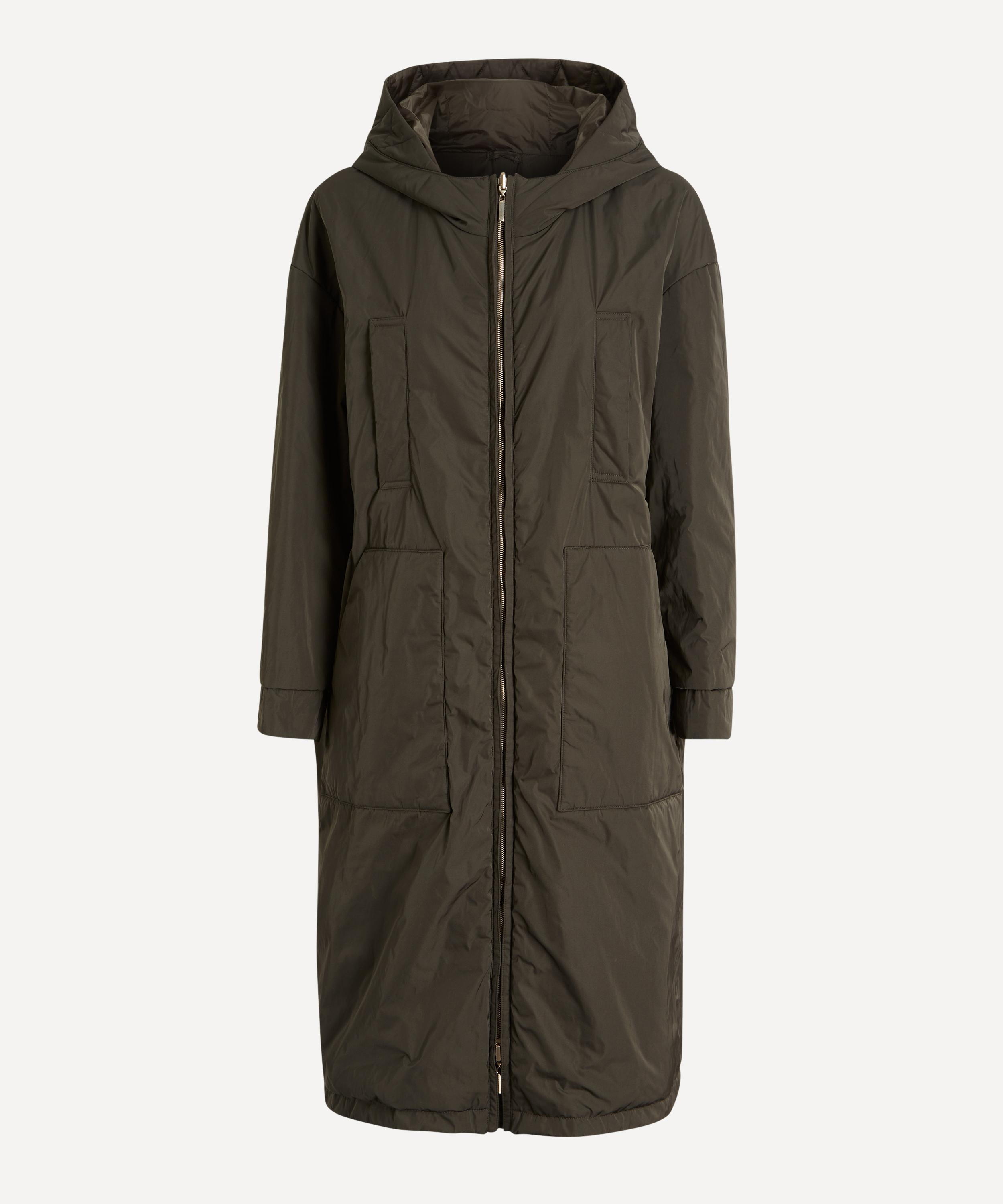 Max Mara Women's Bosco Long Reversible Padded Radzmir Water-repellent Canvas Parka In Kaki