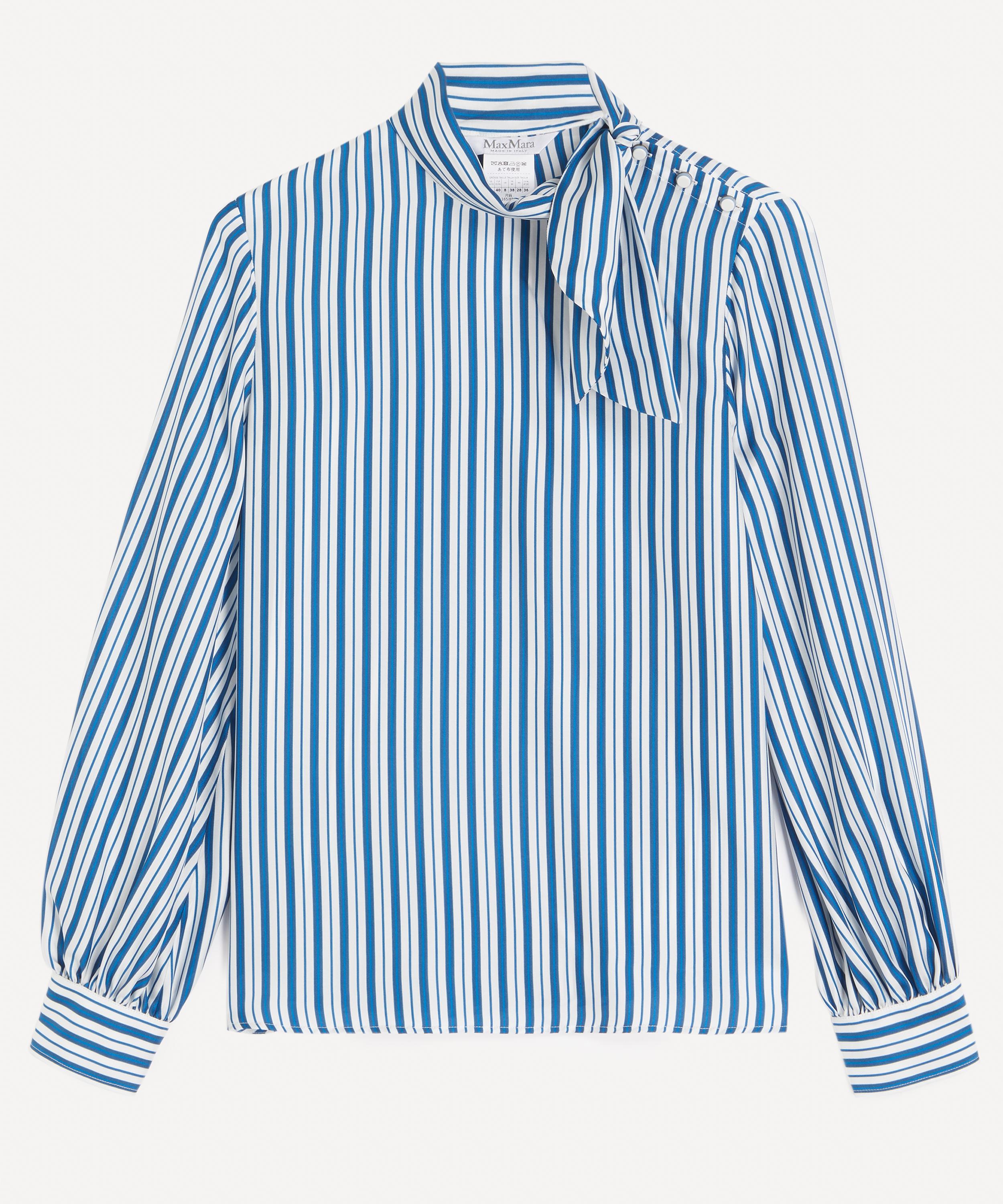 Max Mara Women's Striped Silk Blouse In Silk Pinstripes