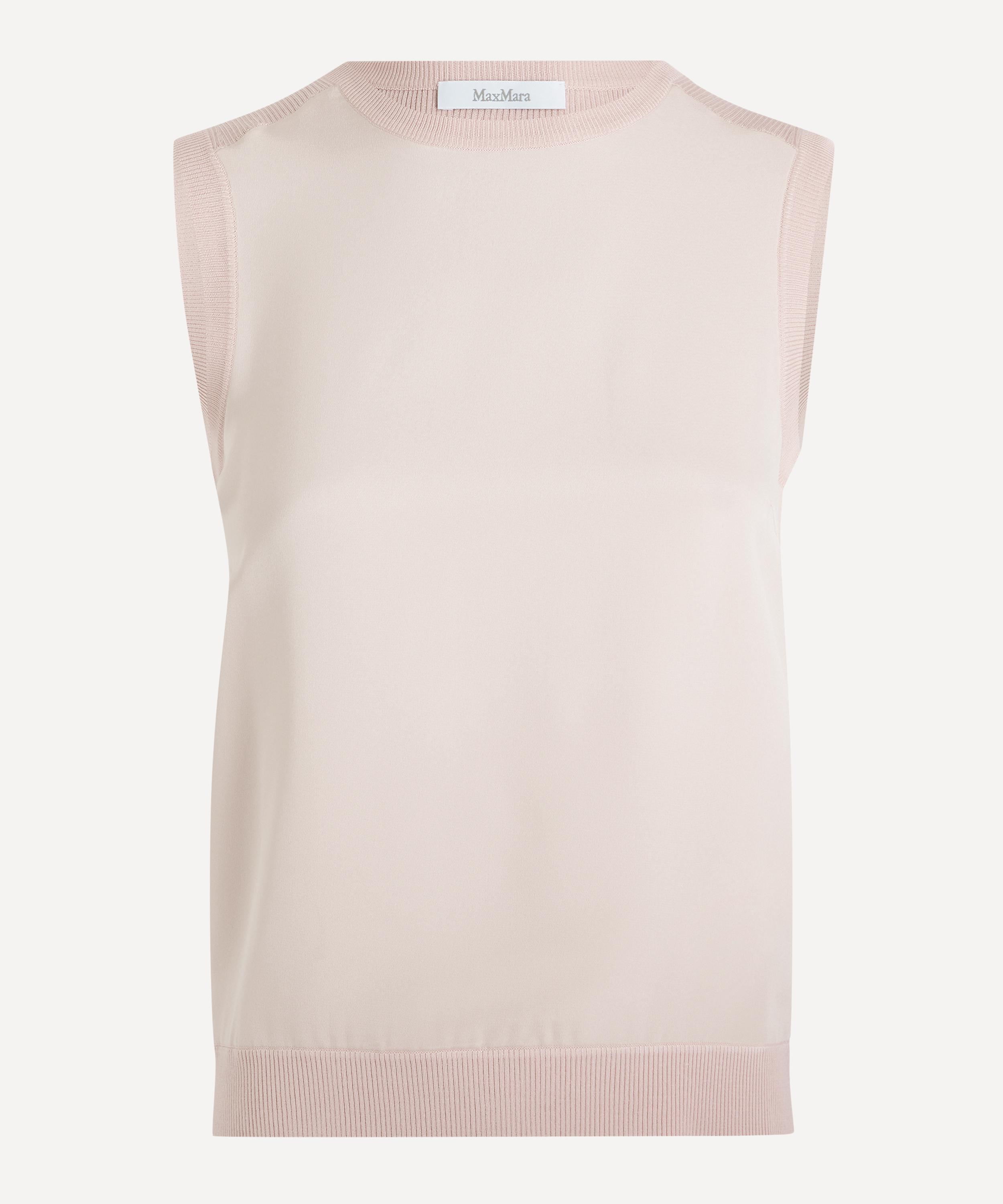 Max Mara Women's Pink Ginseng Sleeveless Cashmere-silk Jumper