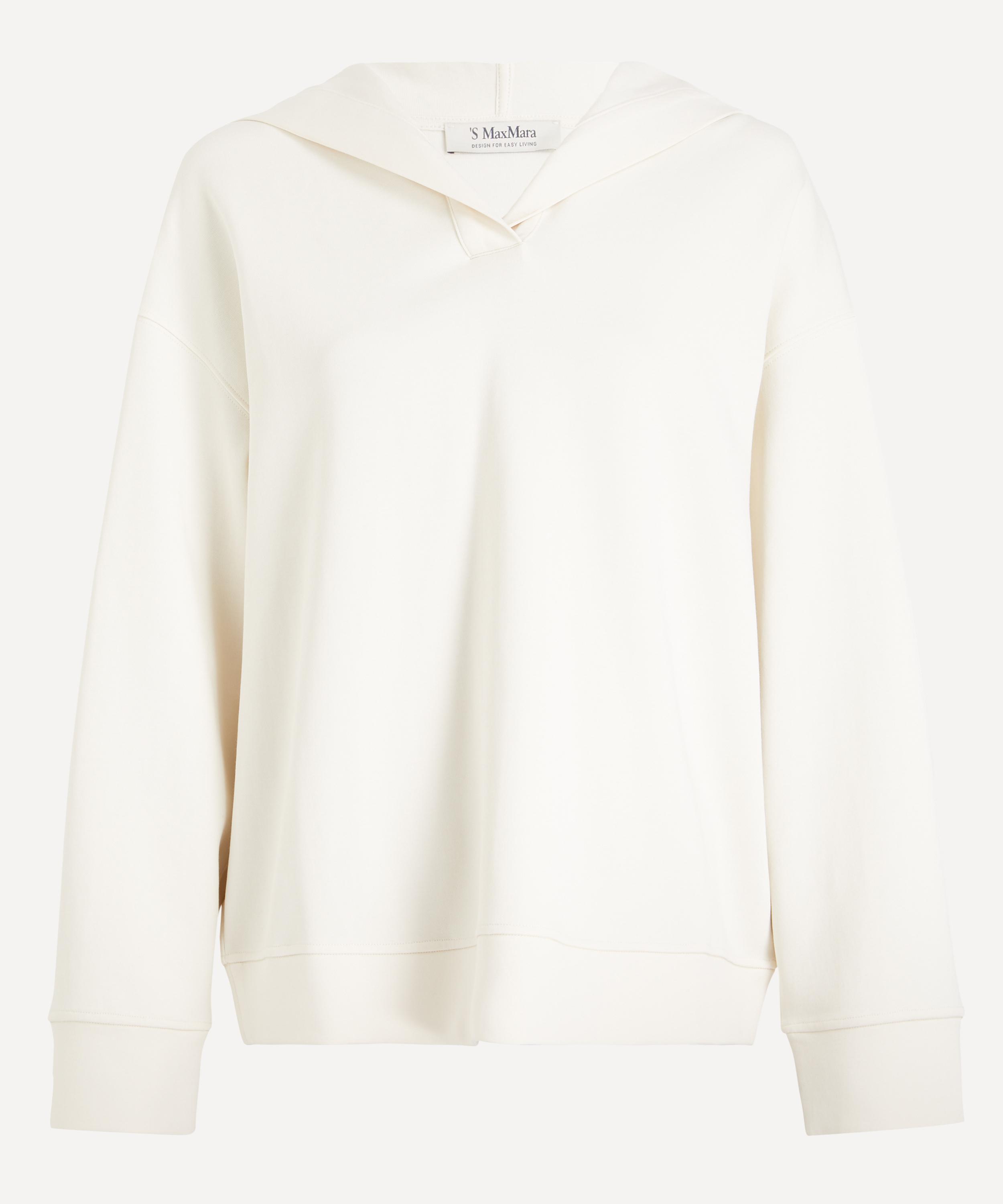 S Max Mara Women's Bueno Technical Jersey Hooded Sweatshirt In Natural