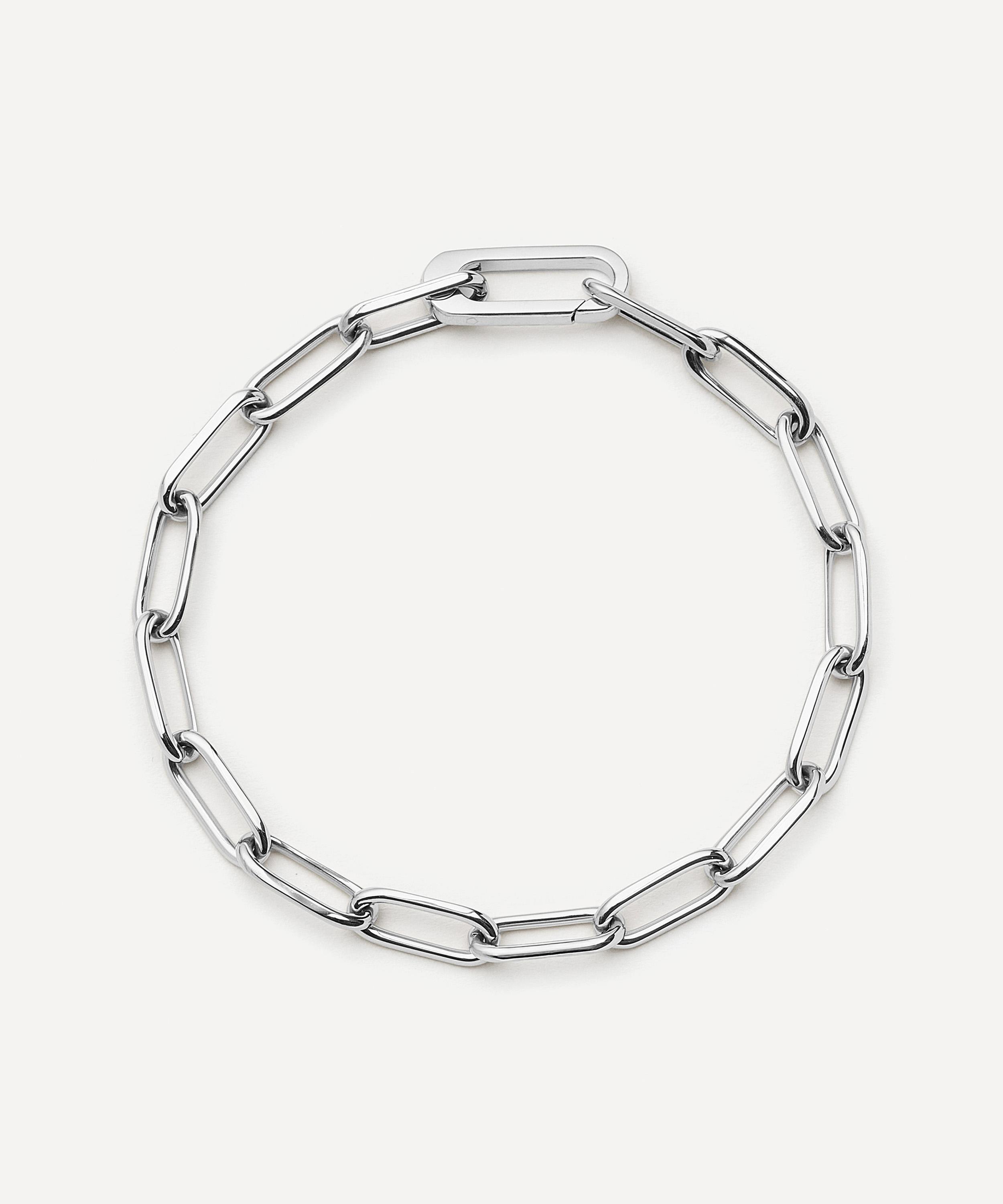Missoma Platinum-plated Classic Paperclip Chain Bracelet In Silver