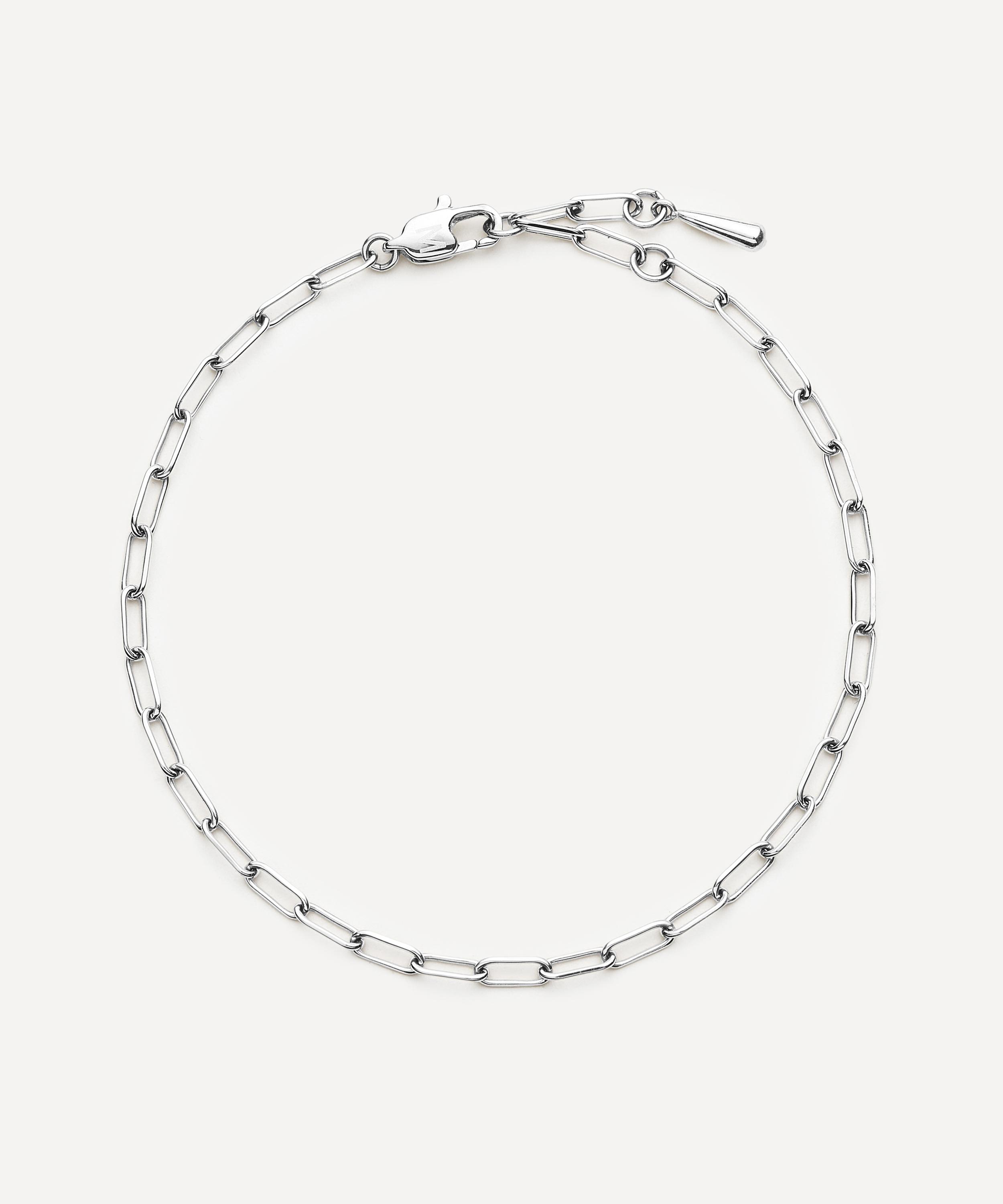 Missoma Platinum-plated Mini Paperclip Chain Bracelet In Silver