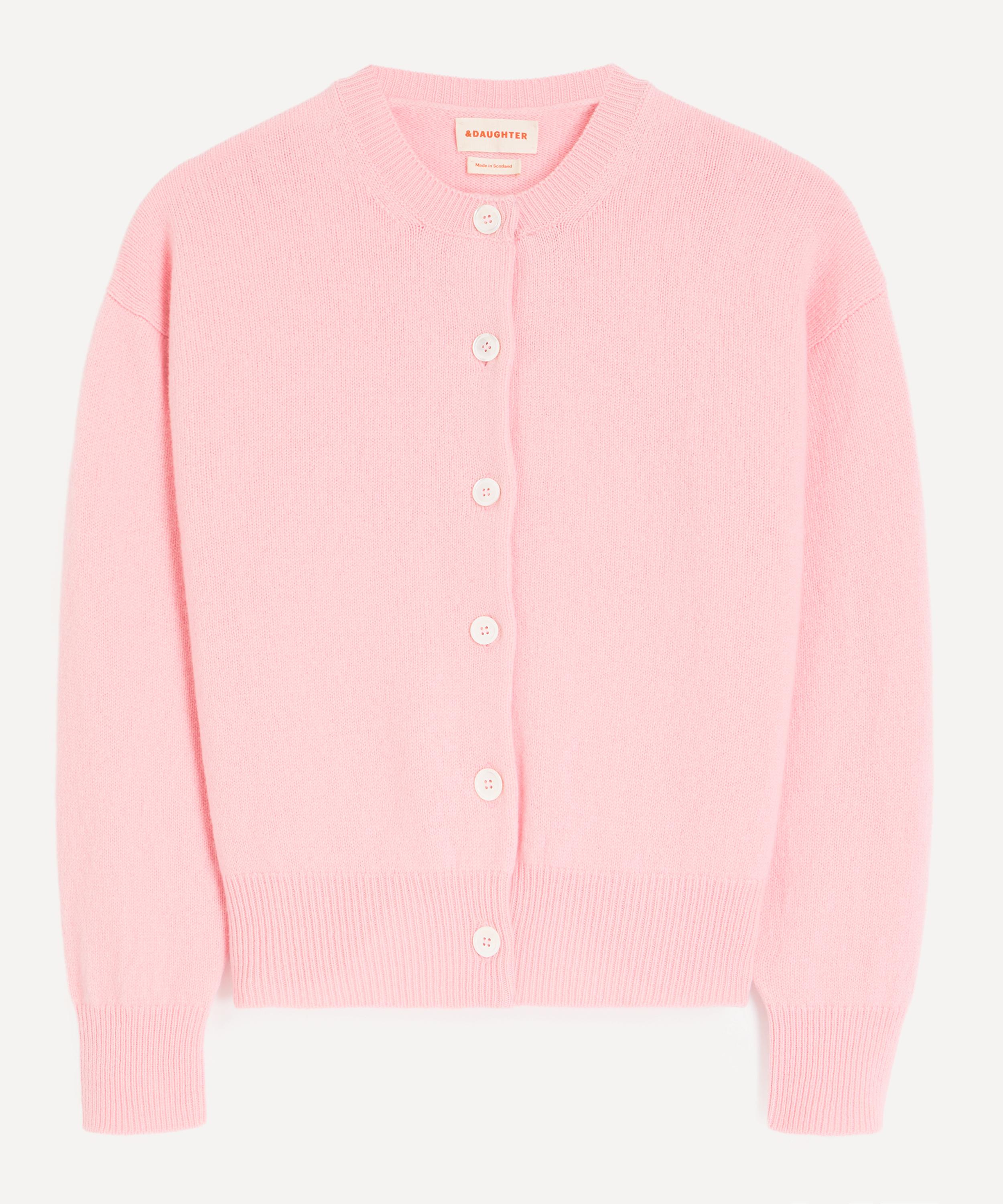 And-daughter &daughter Women's Ada Crewneck Cardigan In Pale Pink