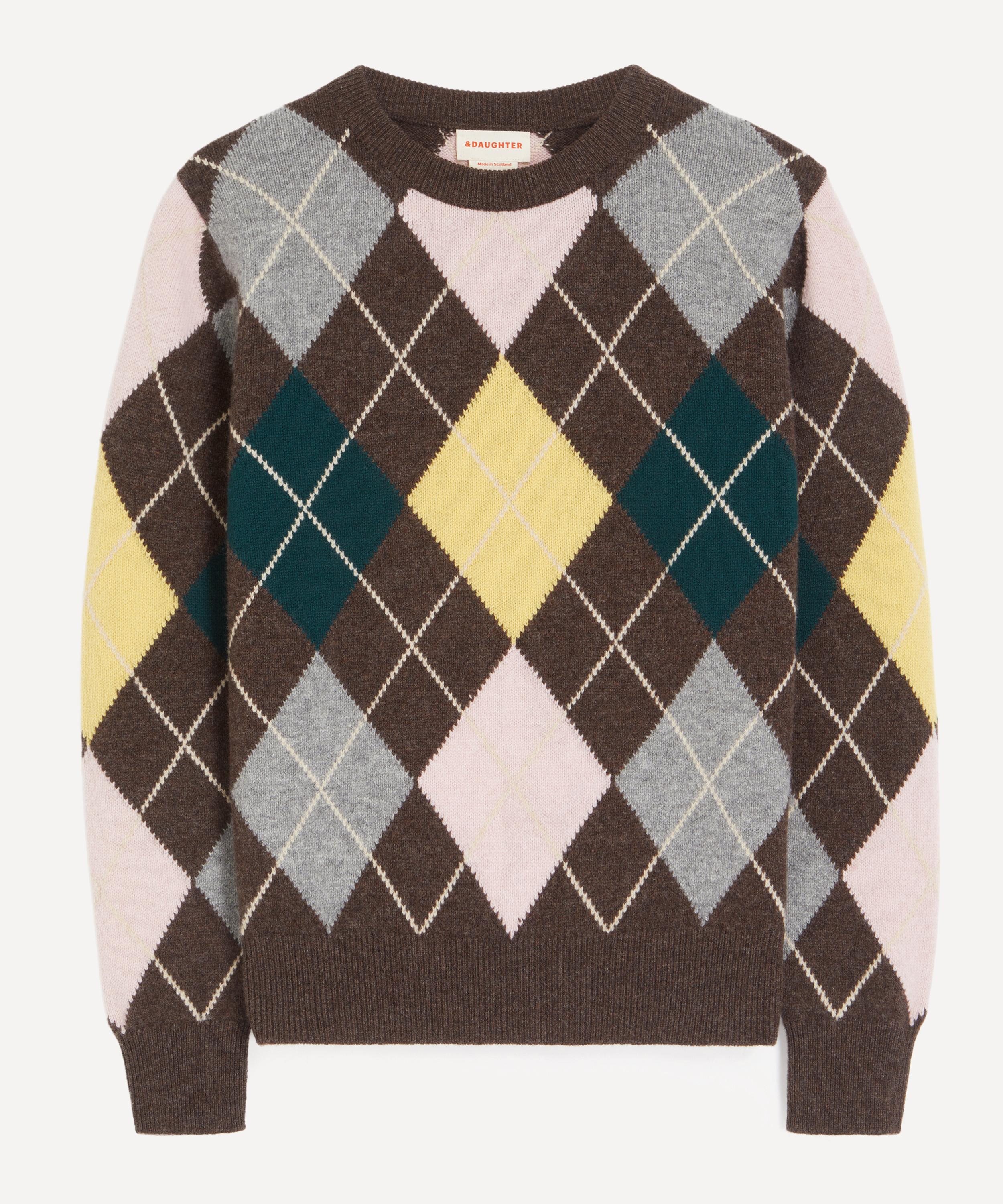 And-daughter &daughter Women's Ava Argyle Crewneck Jumper In Porcupine