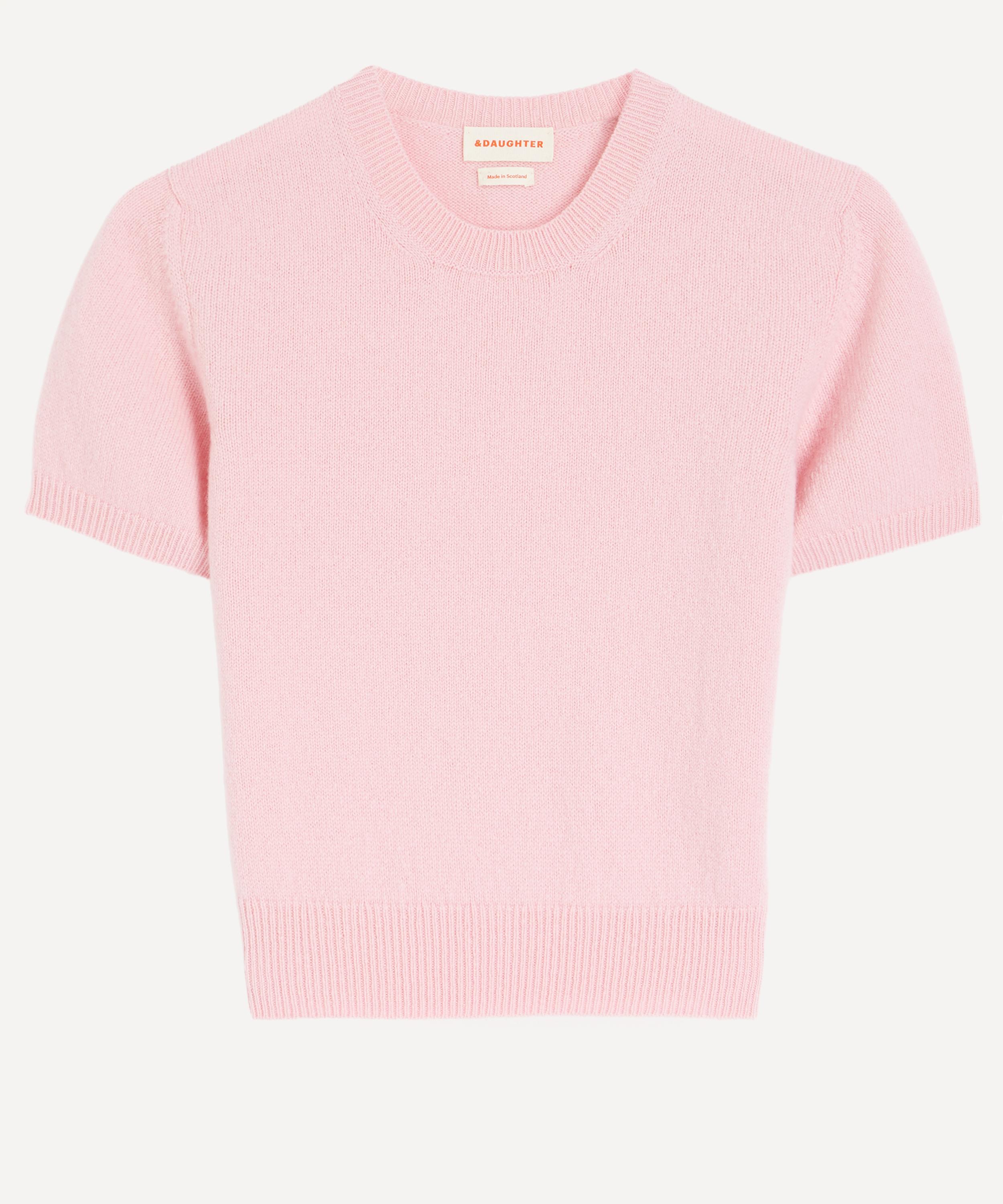 And-daughter &daughter Women'size S Wicklow Short Sleeve T-shirt In Pale Pink