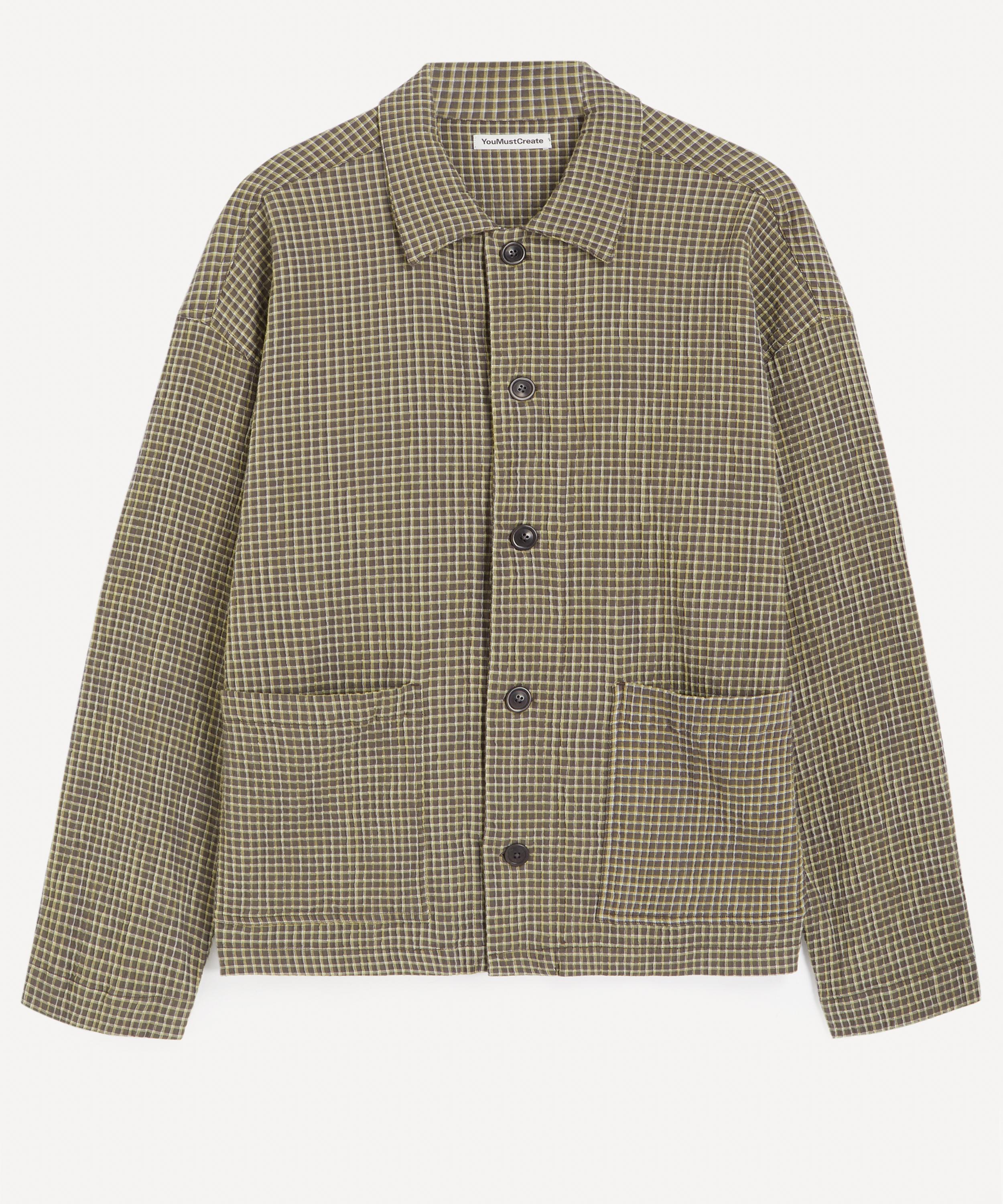 Ymc You Must Create Ymc Mens Waffle Check Pj Overshirt In Multi Check