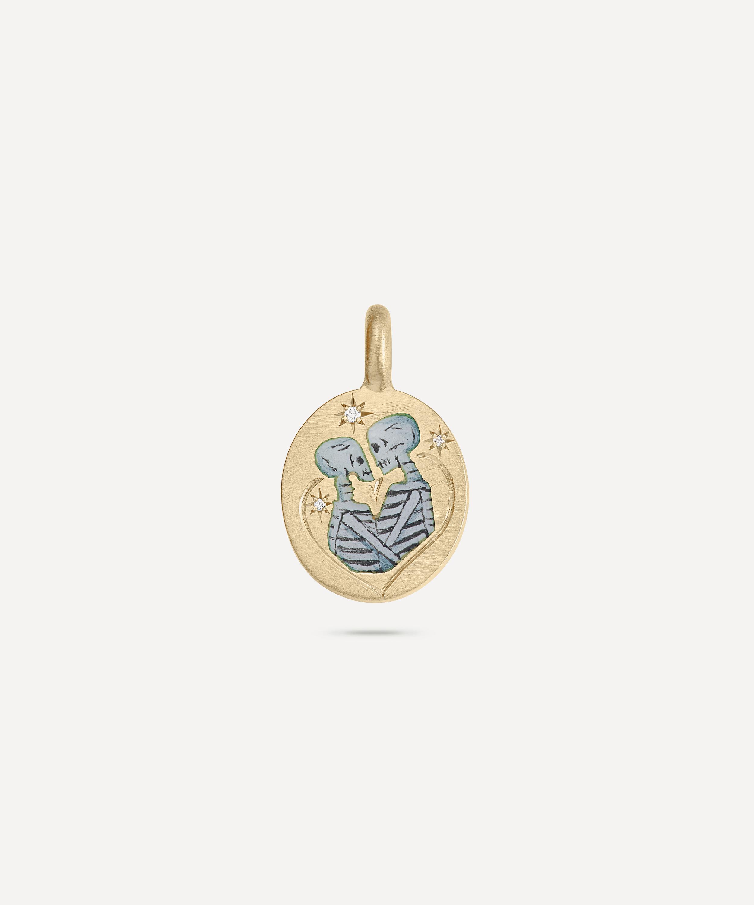Cece Jewellery 18ct Gold Skeleton Lovers Diamond Pendant Necklace