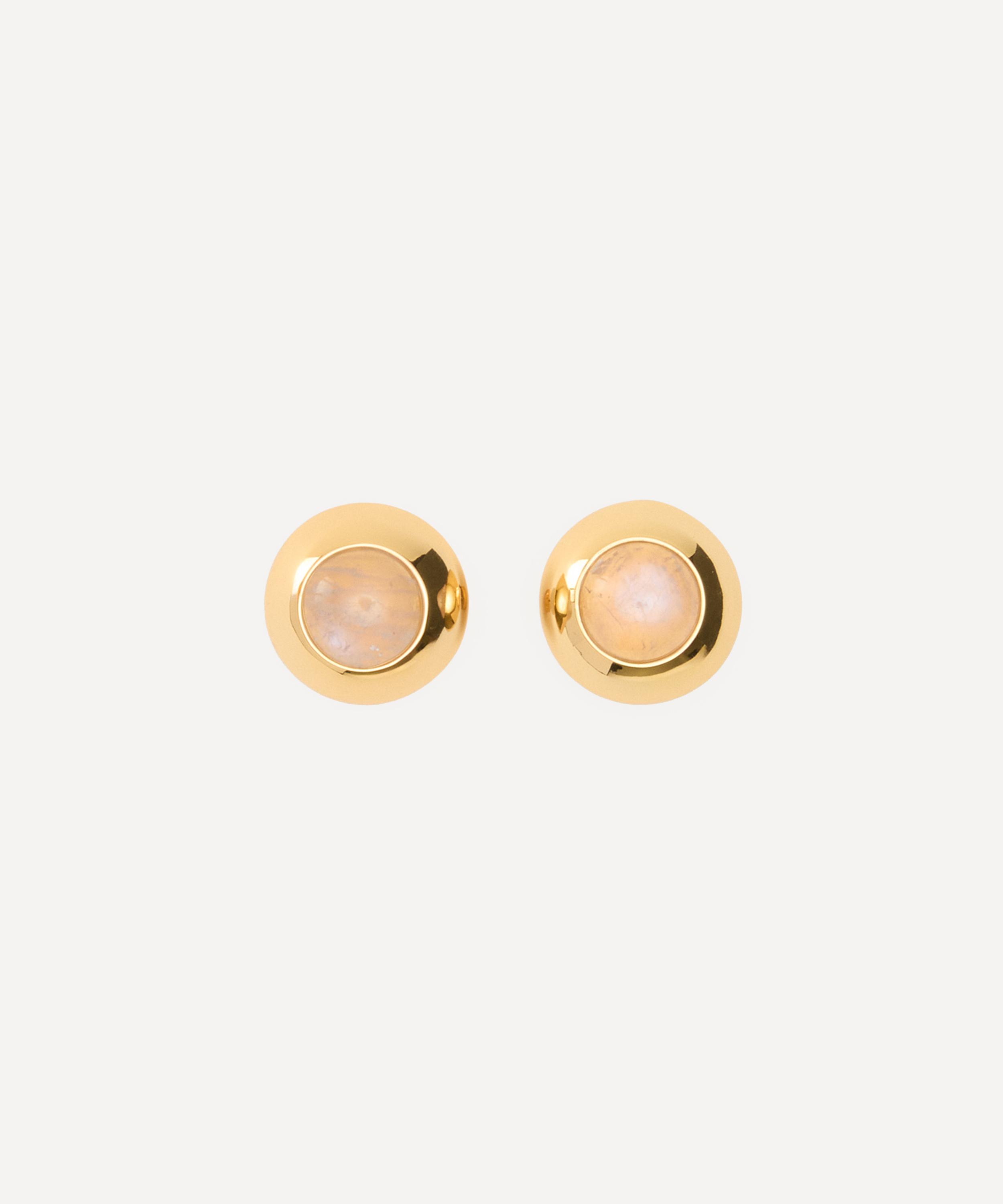 Julietta 18ct Gold-plated Bombe Earrings With Moonstone