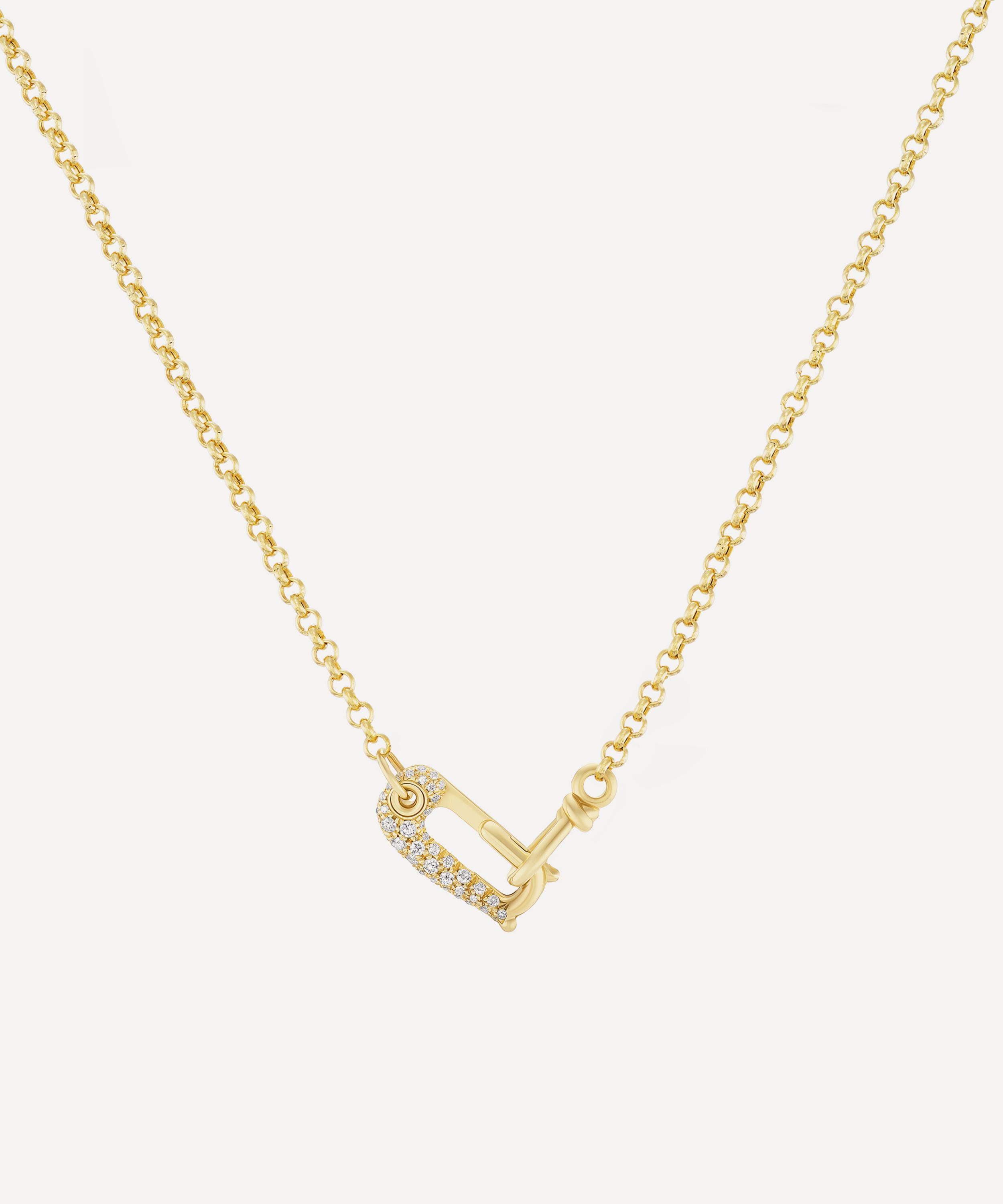 Vice Versa 14ct Gold Lock It Diamond Rolo Necklace