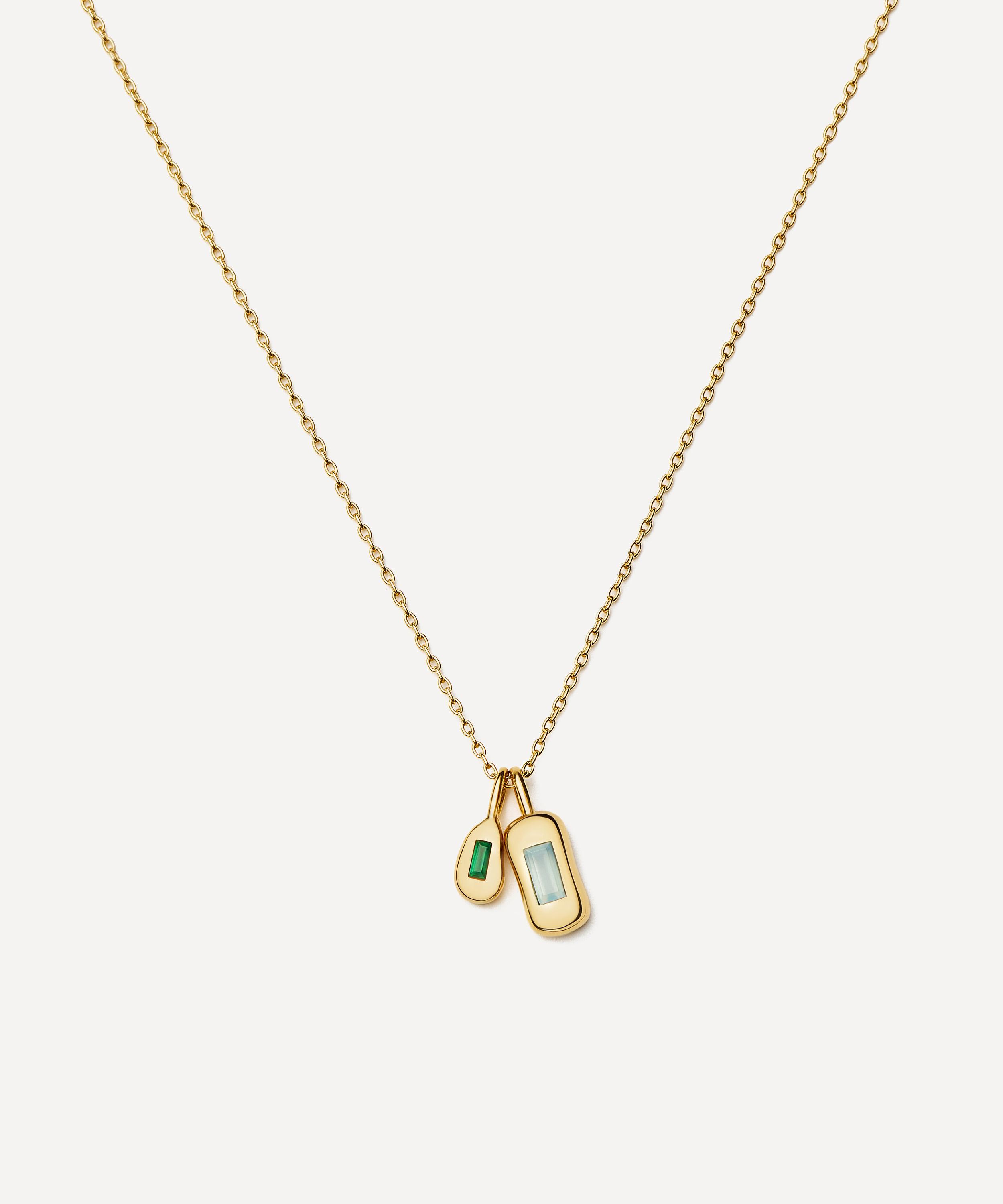 Missoma 18ct Gold-plated Molten Gemstone Bean Pendant Necklace