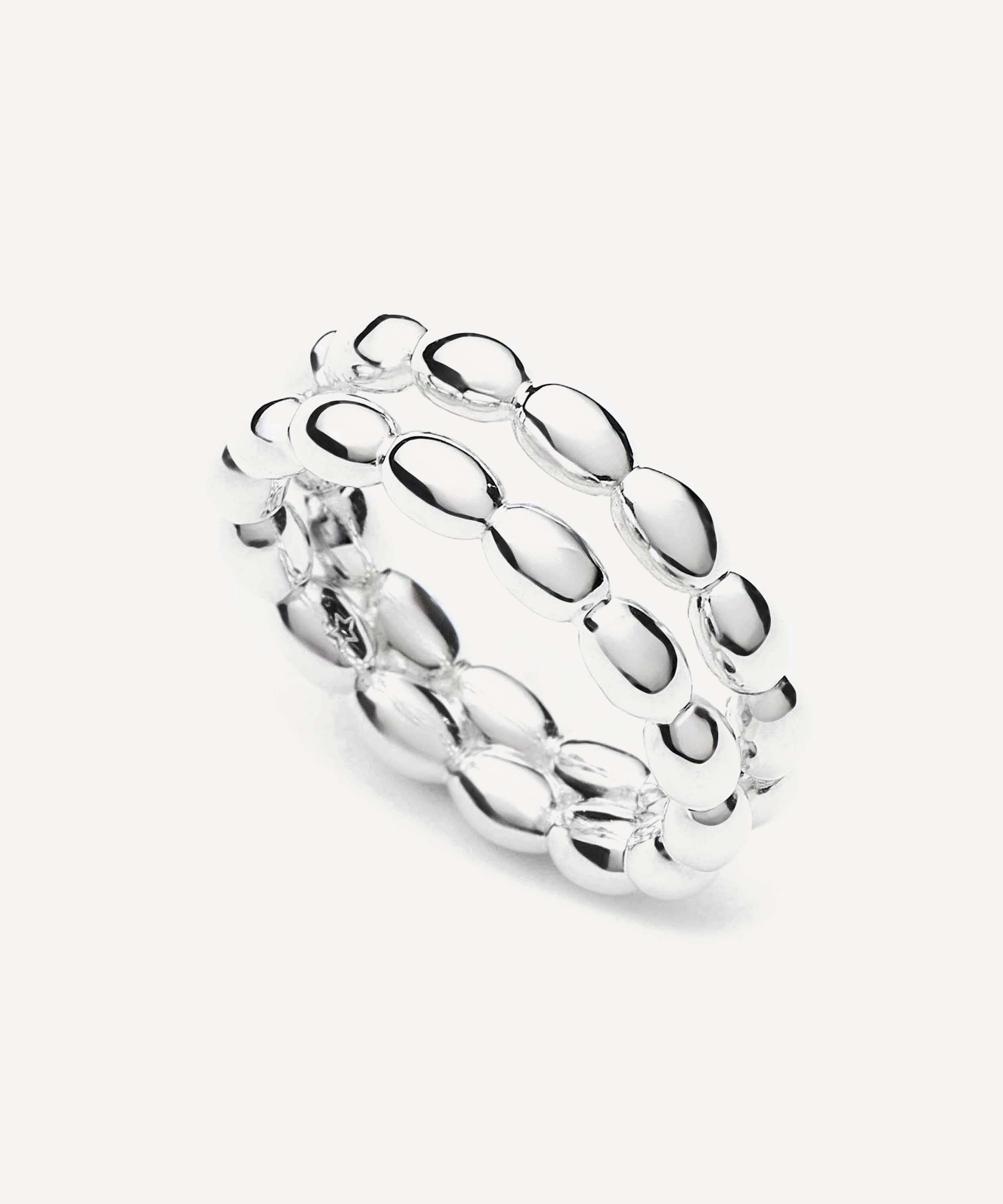 Missoma Silver-plated Molten Olive Stacked Ring