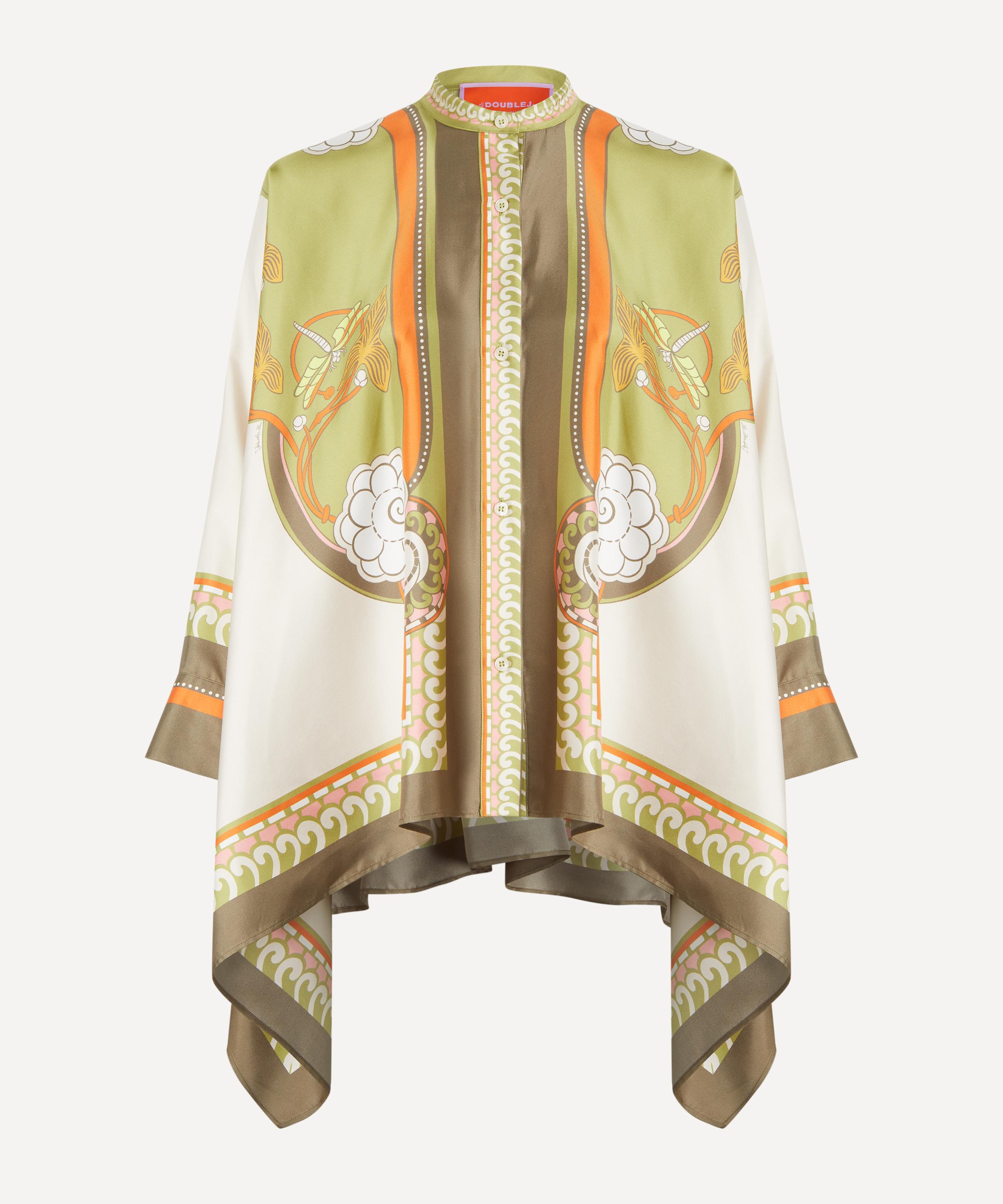 La Doublej Women's Foulard Ambrosia Silk Twill Shirt In Ambrosia Plac�e Ivory
