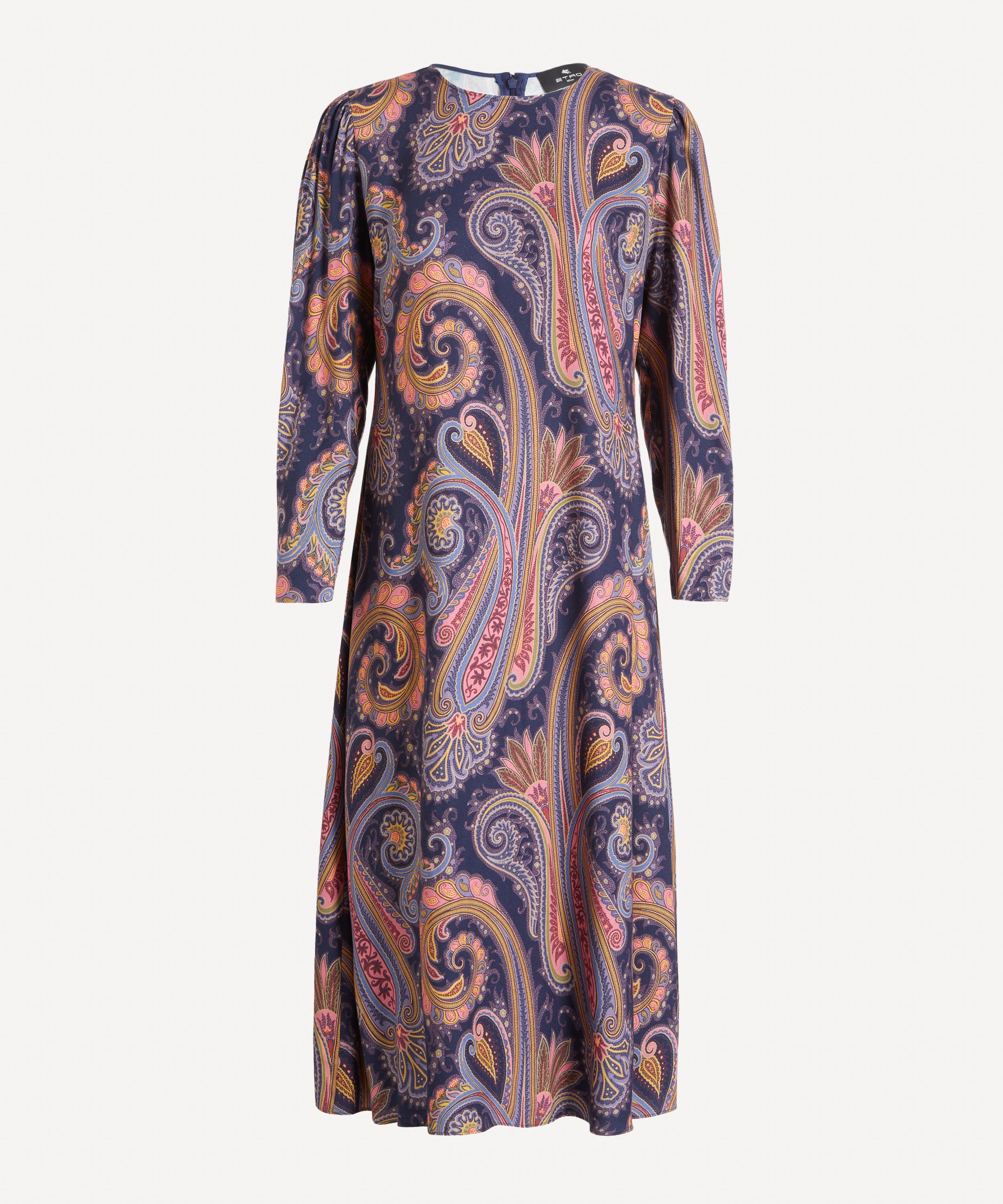 Etro Women's Paisley Midi Dress In Blue