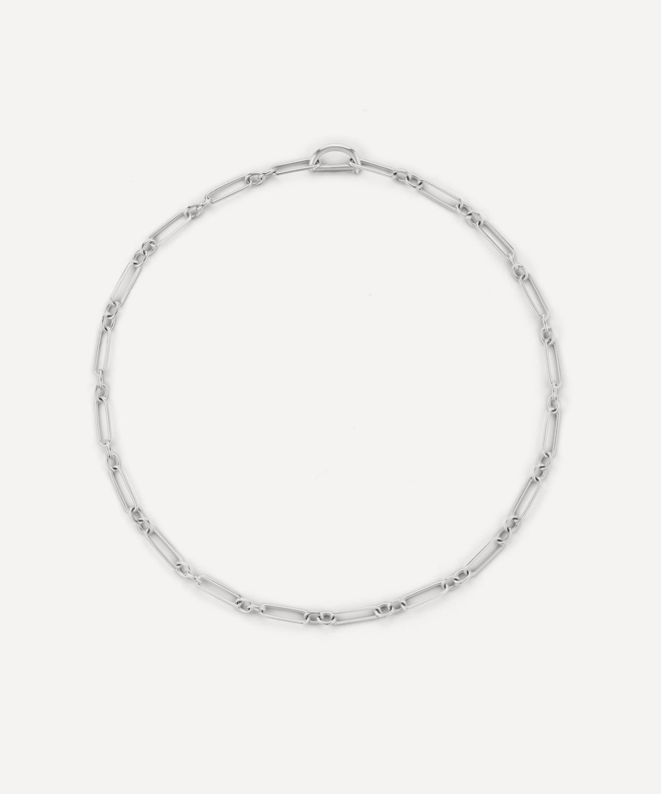 Dinny Hall Sterling Silver Personalised Trombone Chain Necklace In Metallic