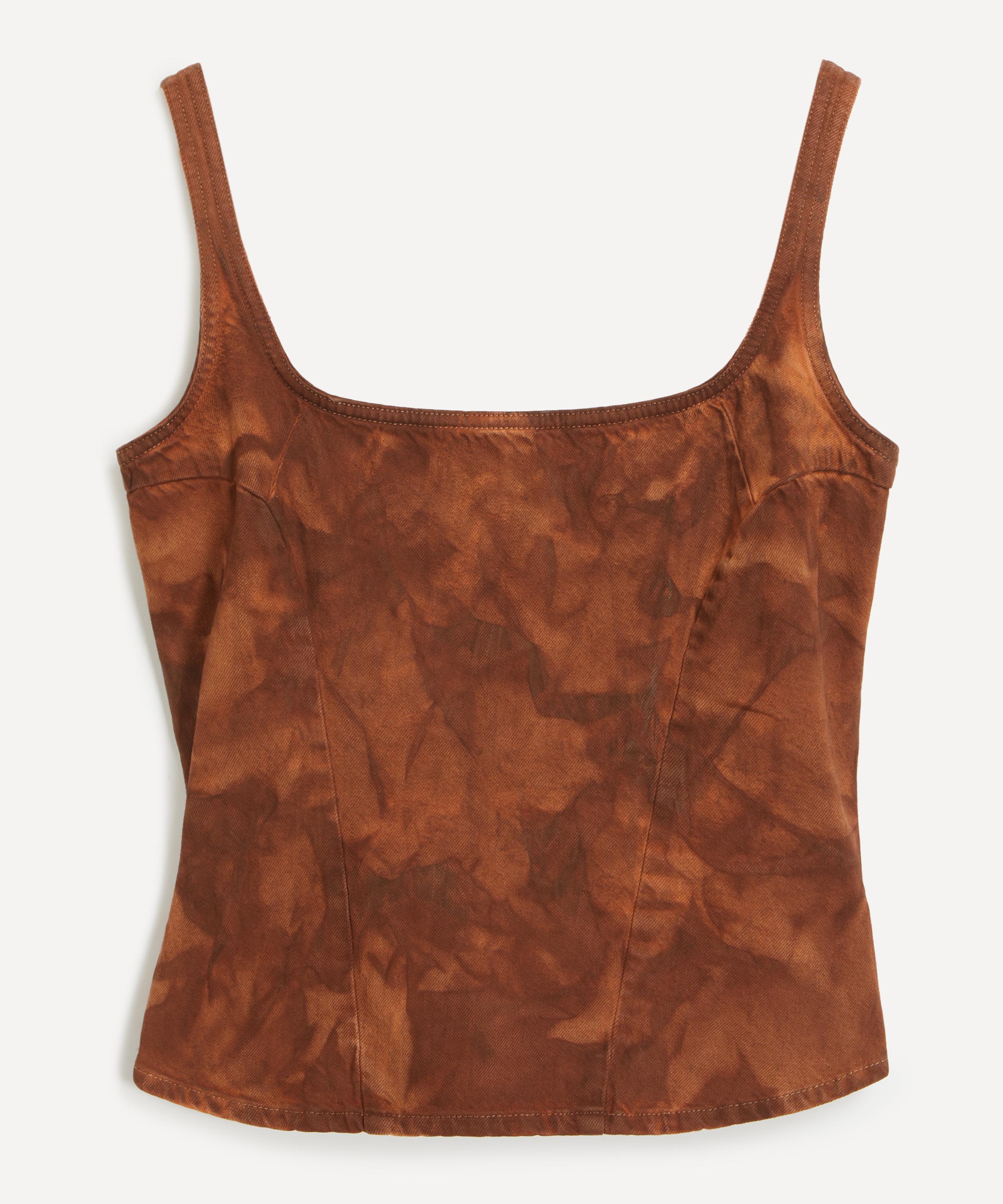 Dala Women's Quiet Square Corset Top In Rusted Crackle