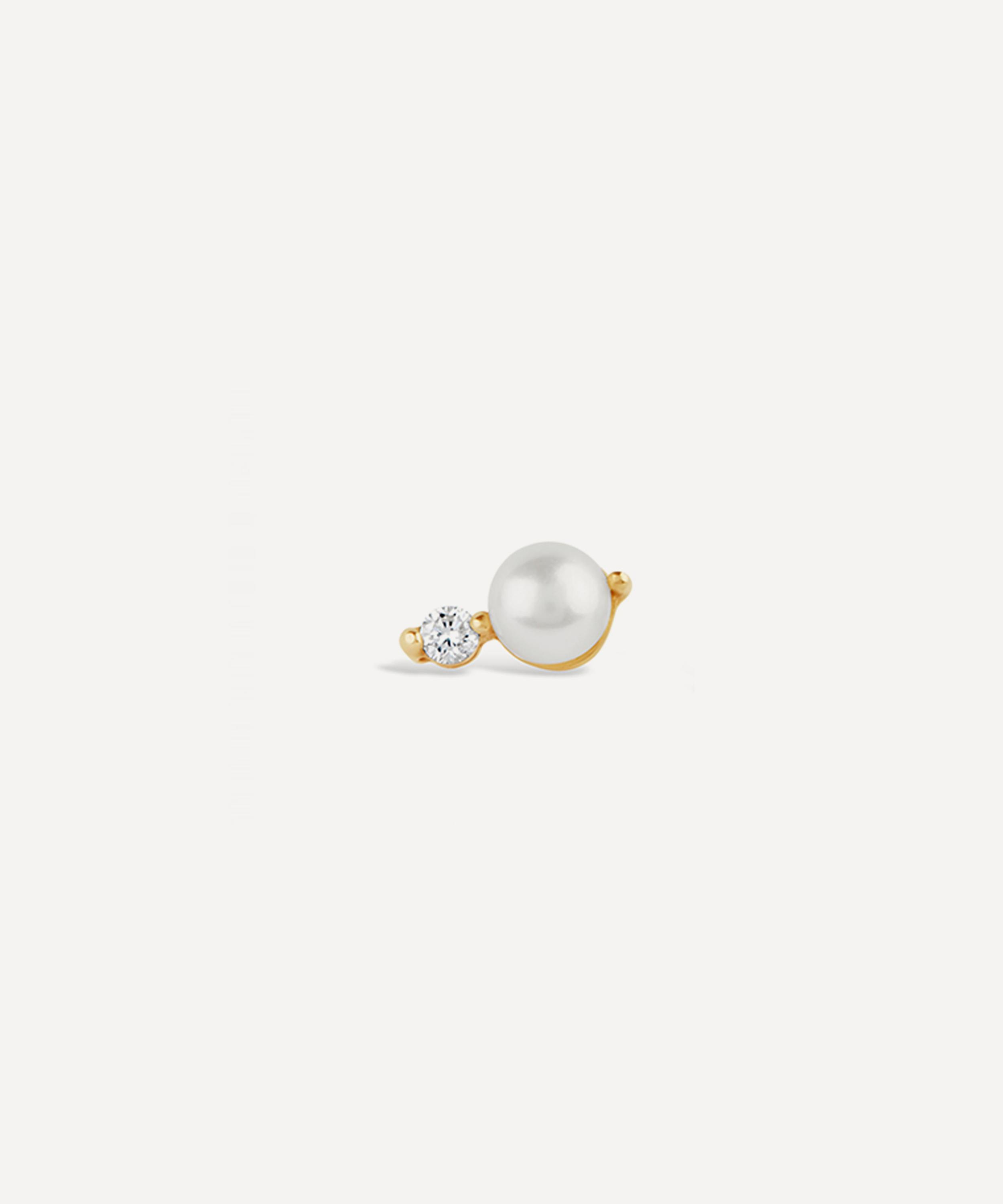 Dinny Hall 9ct Gold Single Shuga Pearl And Lab-grown Stud Earring