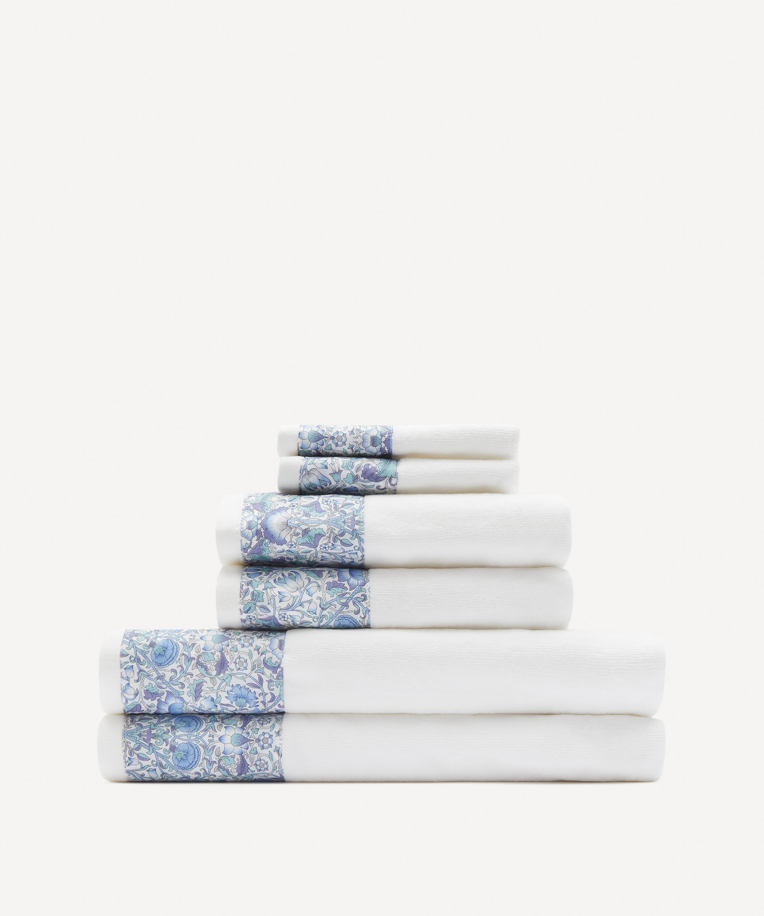 Liberty Lodden Towels Bundle Set Of Six In Light Blue