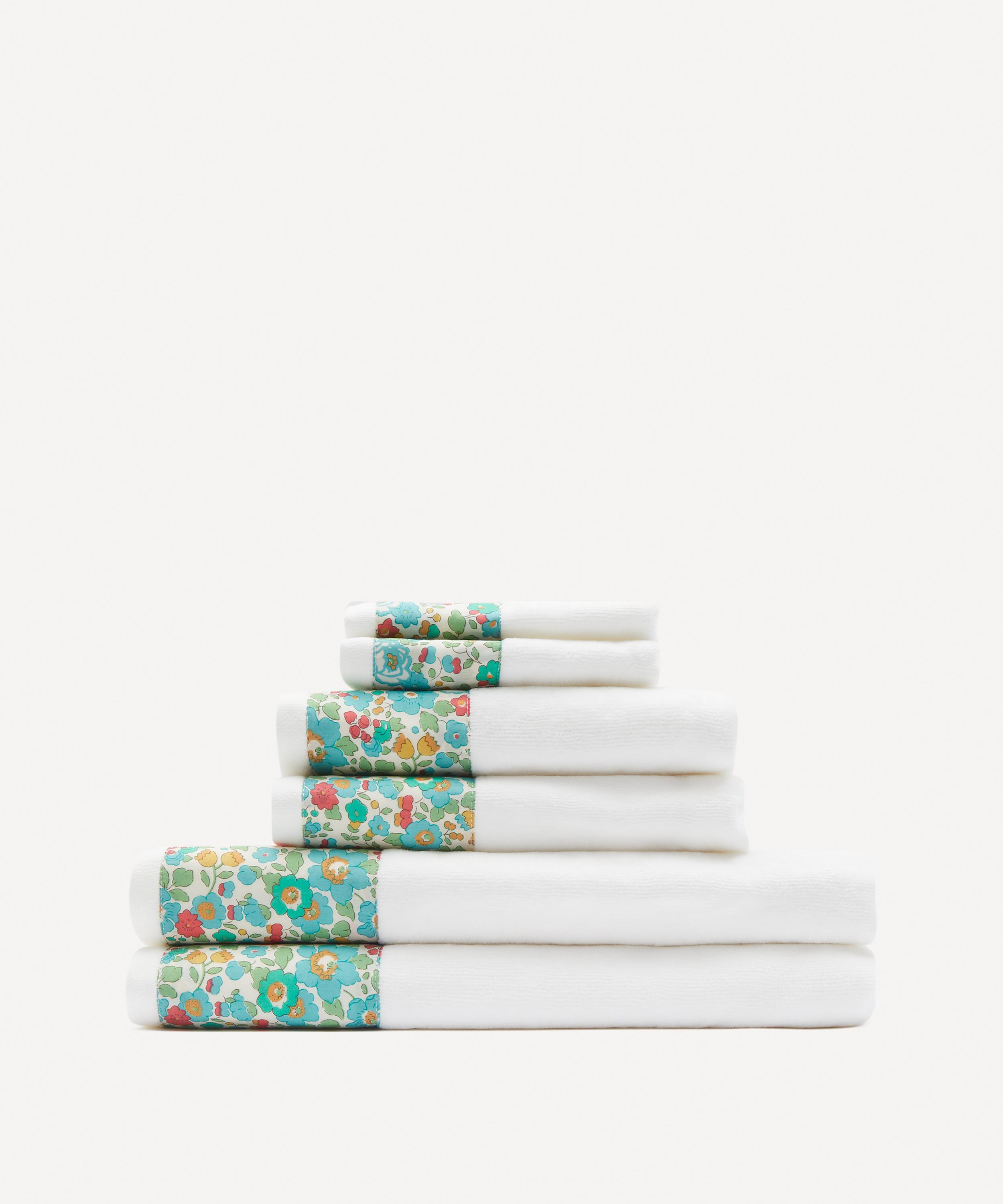 Liberty Betsy Towels Bundle Set Of Six In Green