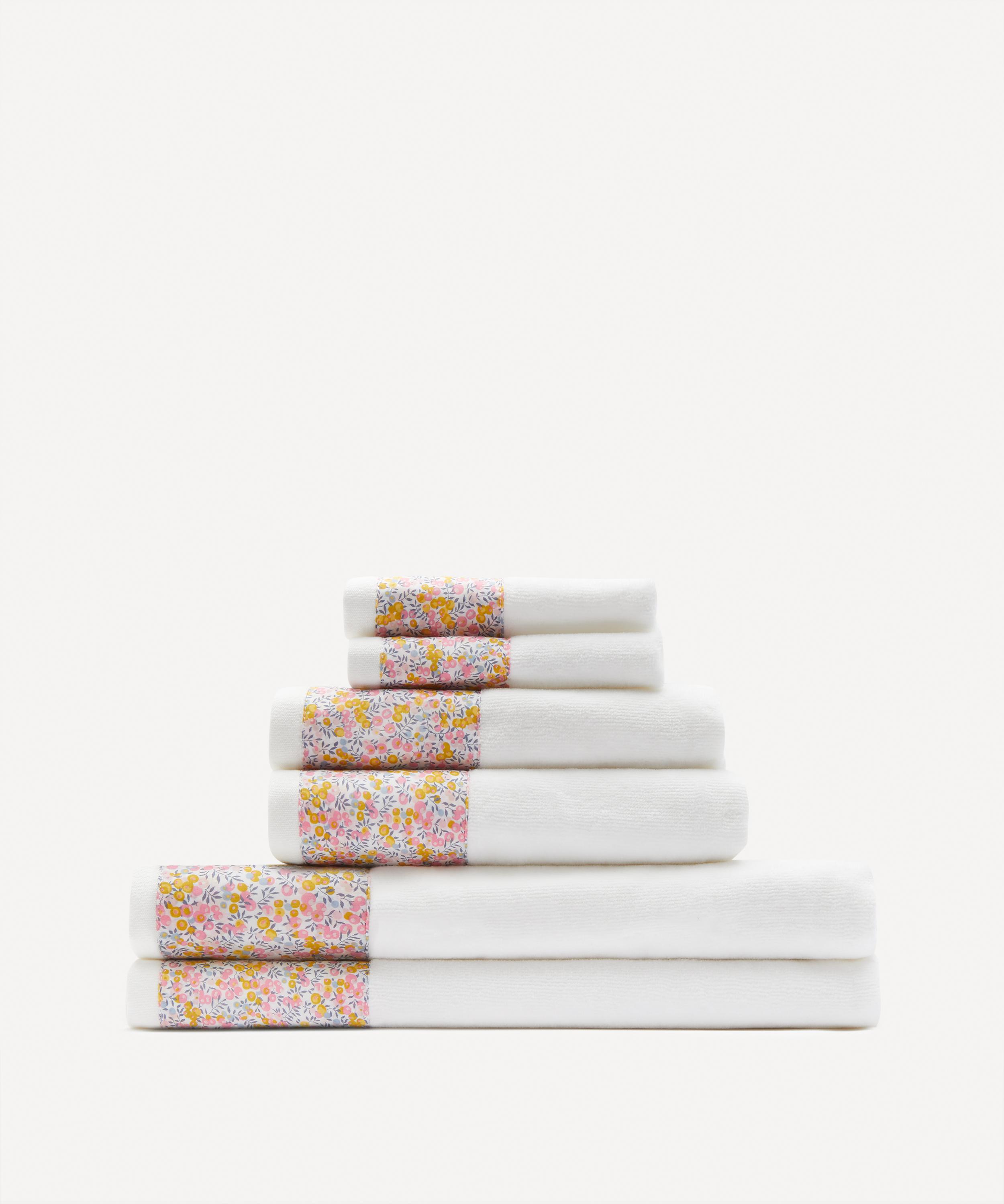 Liberty Wiltshire Bud Towels Bundle Set Of Six In Light Pink
