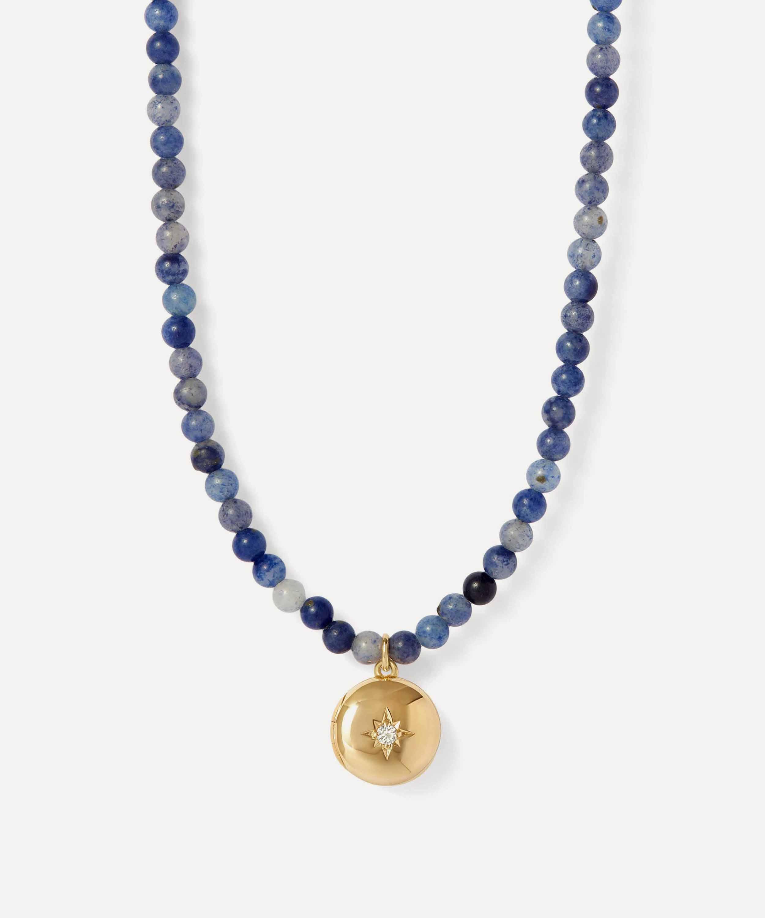 Astley Clarke 18ct Gold-plated Vermeil Silver Mini Biography Blue Aventurine Locket Necklace