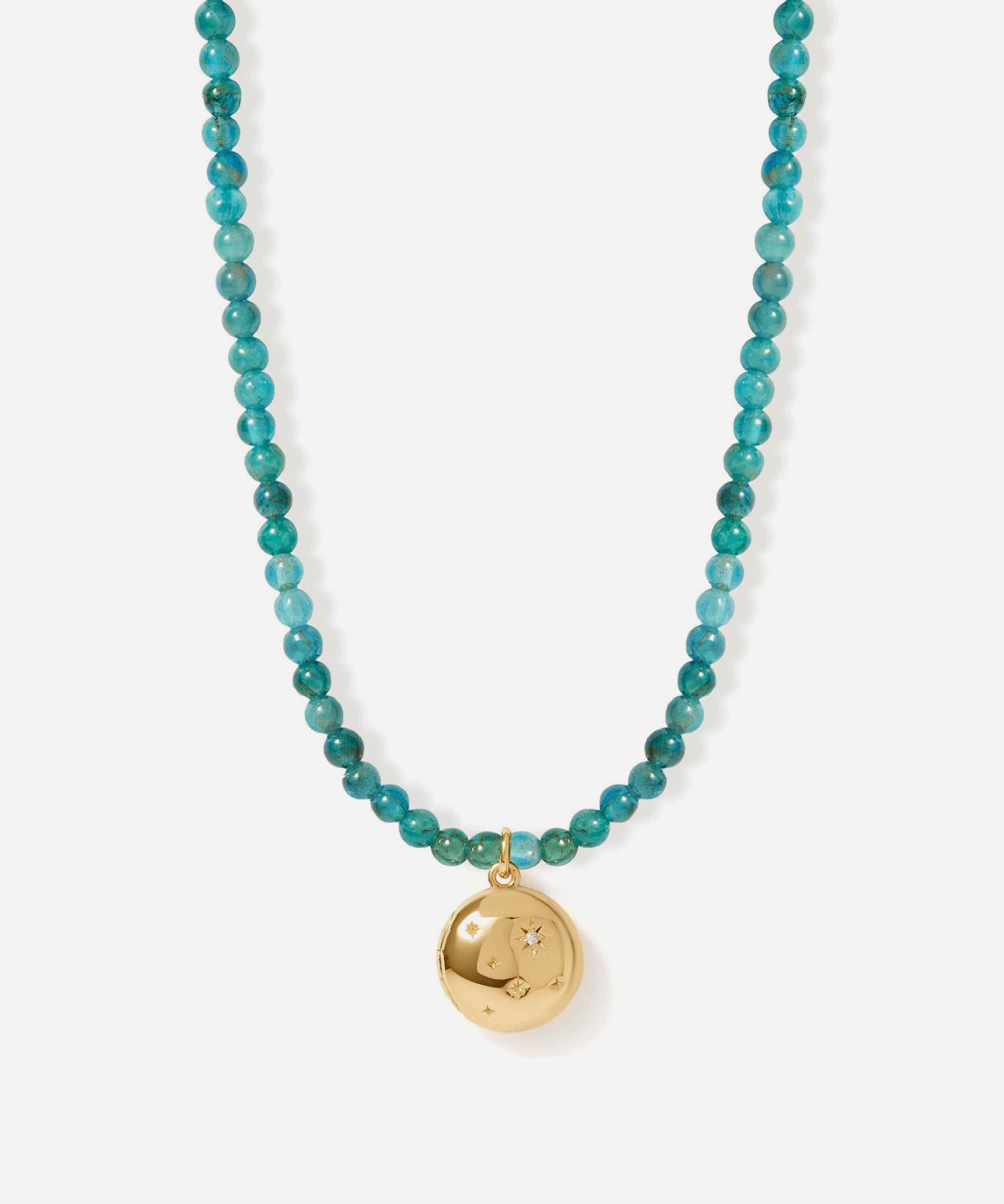Astley Clarke 18ct Gold-plated Vermeil Silver Tiny Star Blue Apatite Locket Necklace