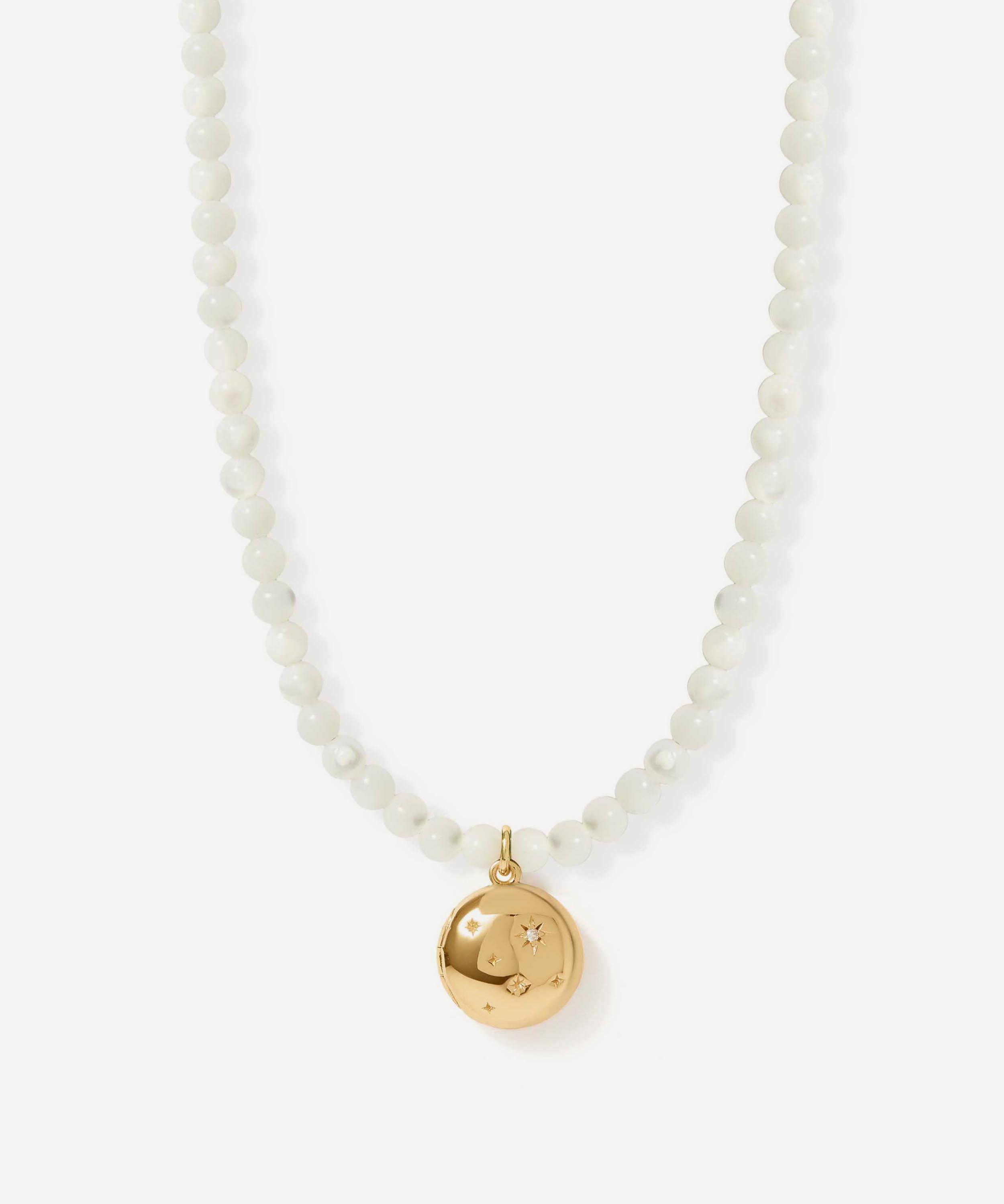 Astley Clarke 18ct Gold-plated Vermeil Silver Tiny Star Mother Of Pearl Locket Necklace