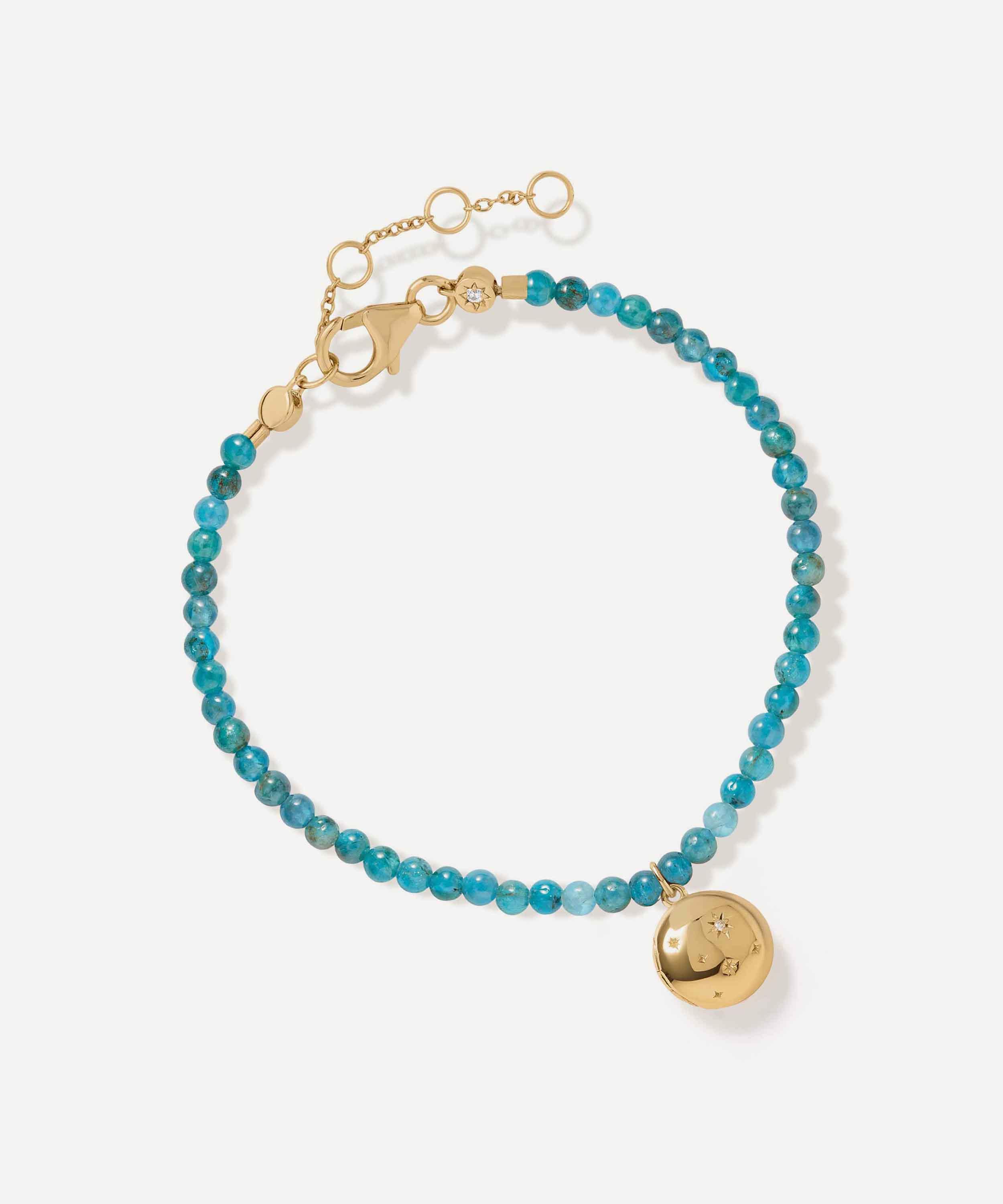 Astley Clarke 18ct Gold-plated Vermeil Silver Tiny Star Blue Apatite Locket Bracelet