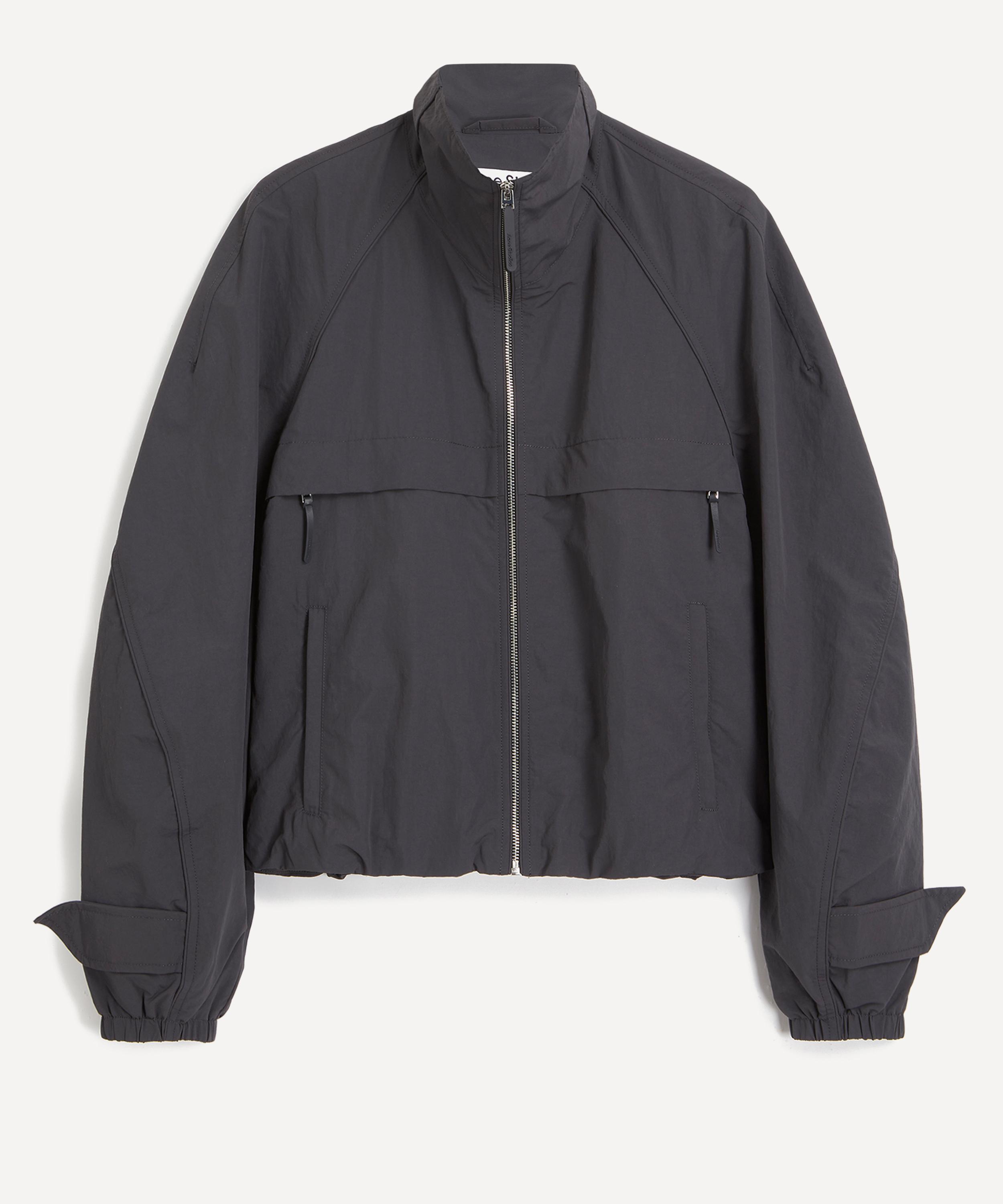 Acne Studios Women's Steel Grey Nylon Logo Jacket