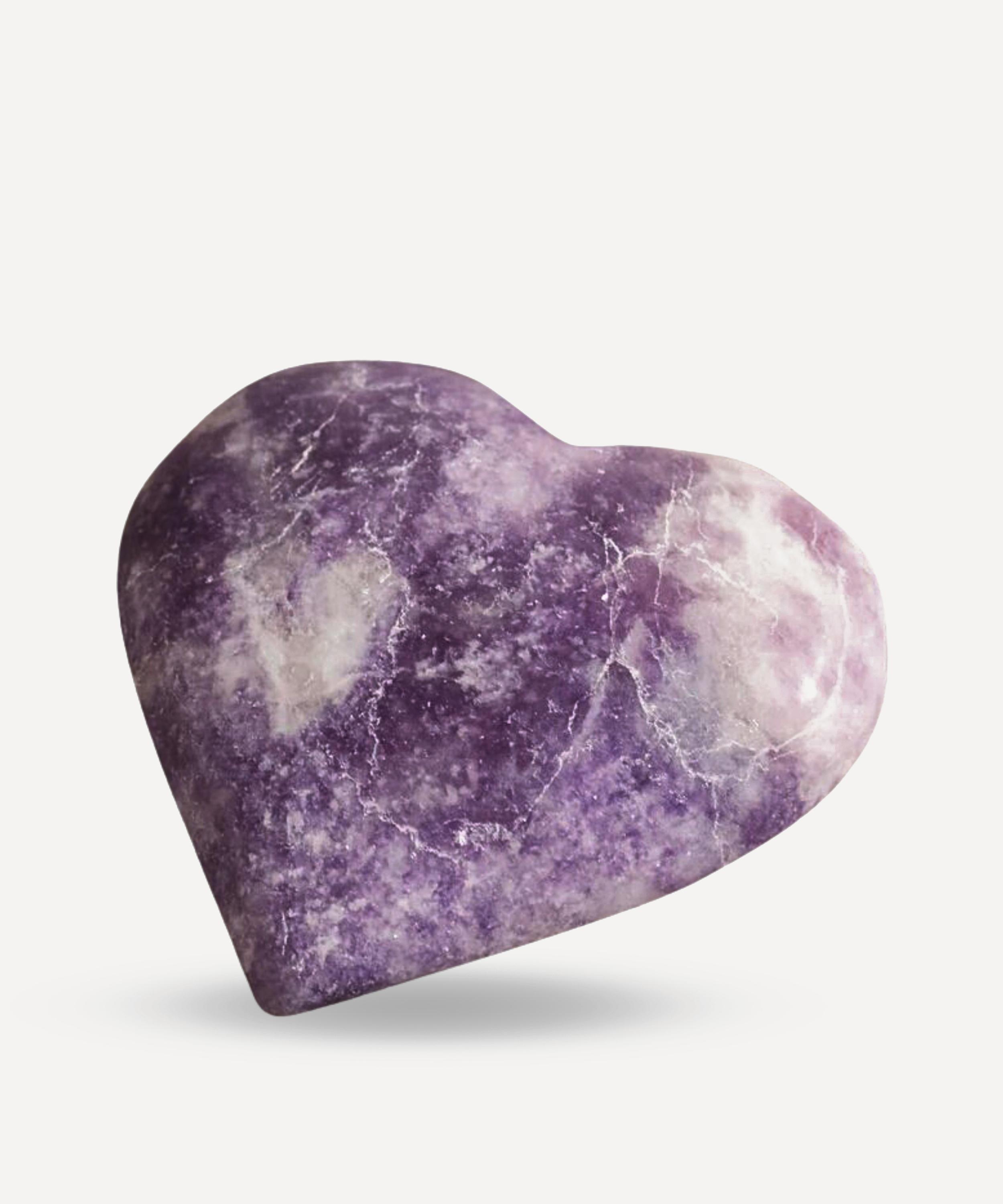 Jia Jia Lepidolite Heart Stone In Lilac