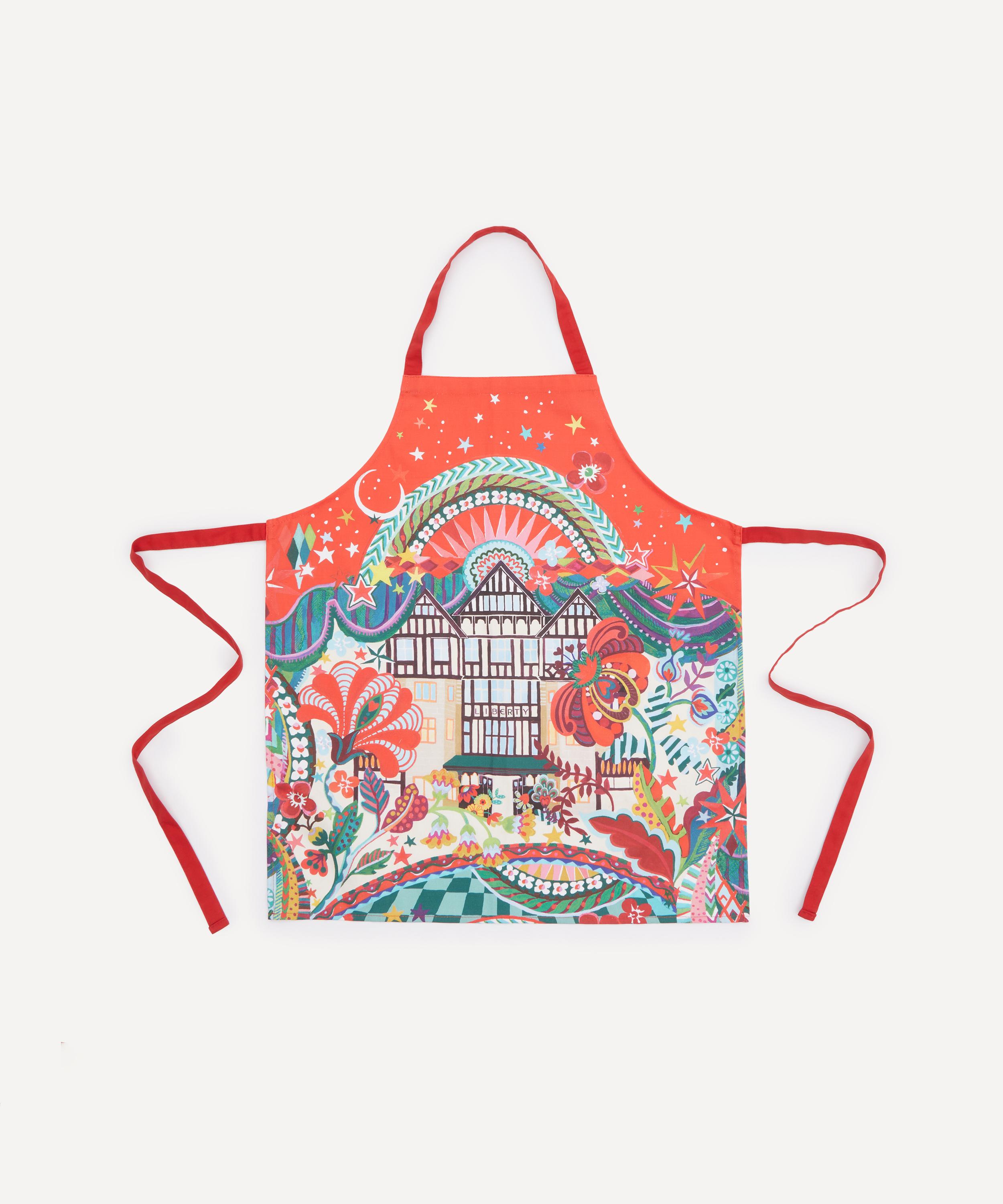 Liberty Festive Staging  Apron In Red
