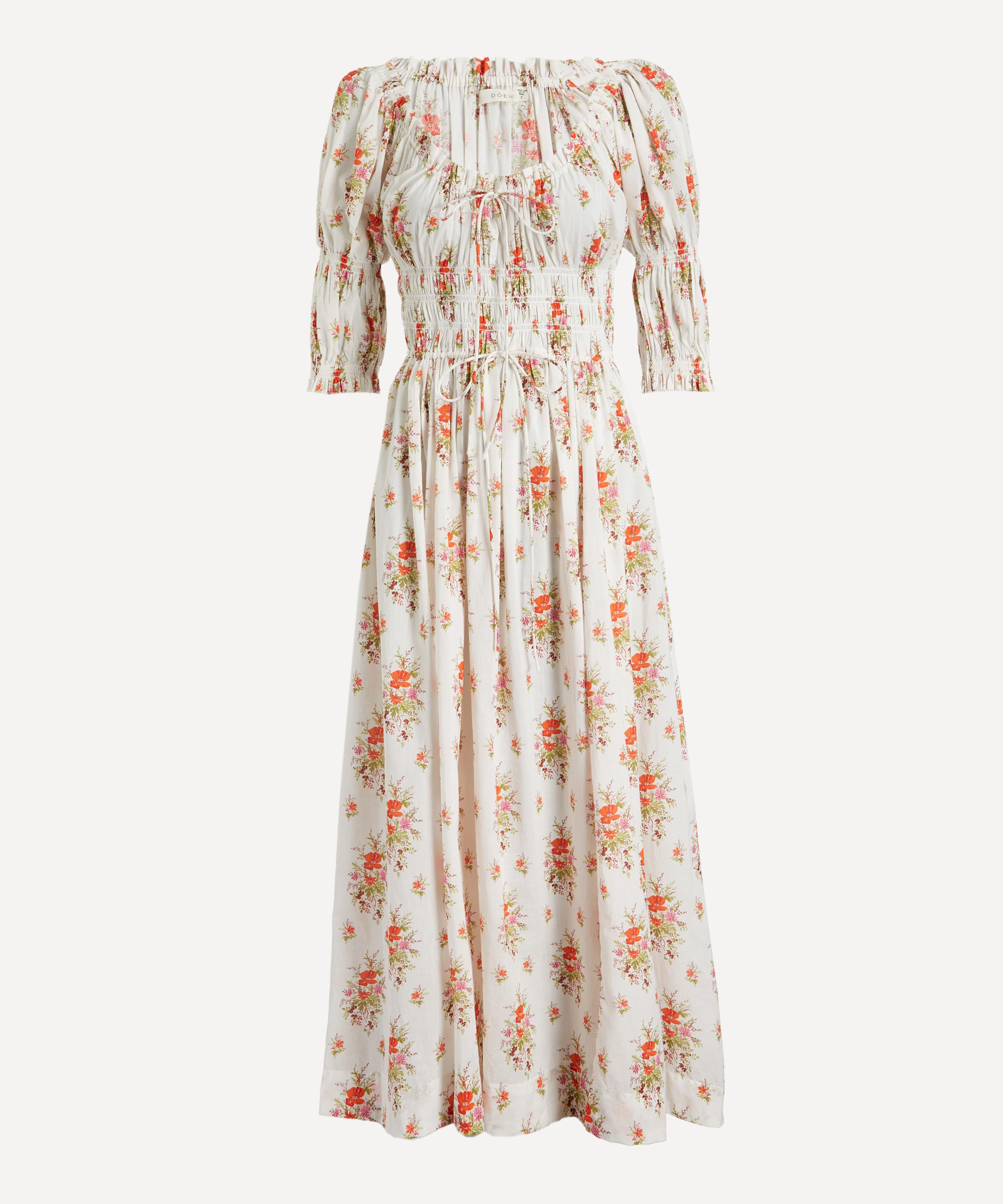 Doen Women'size S Ischia Cream Dress In Rose Chamonix