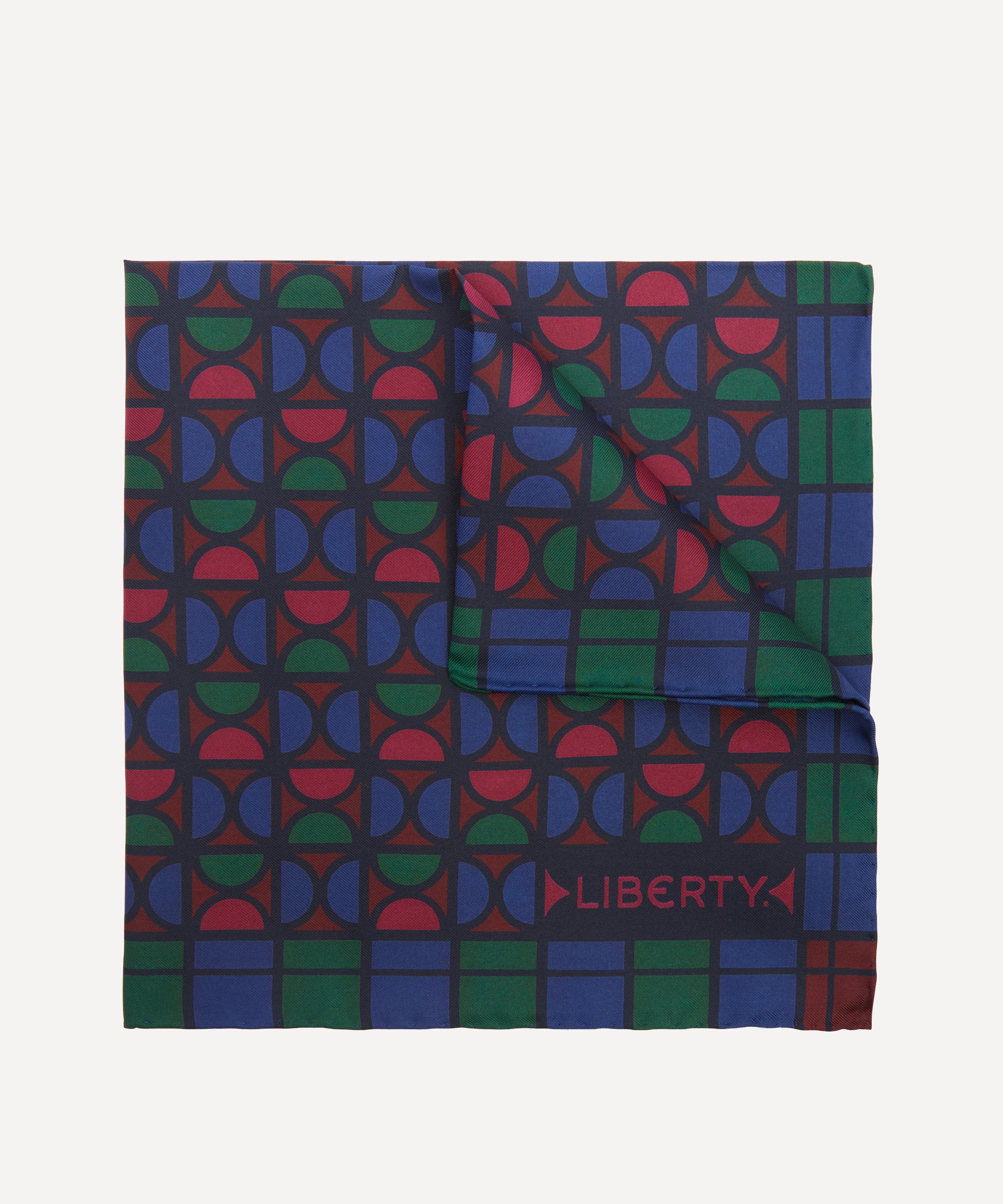 Liberty Mens Patel Silk Pocket Square In Navy